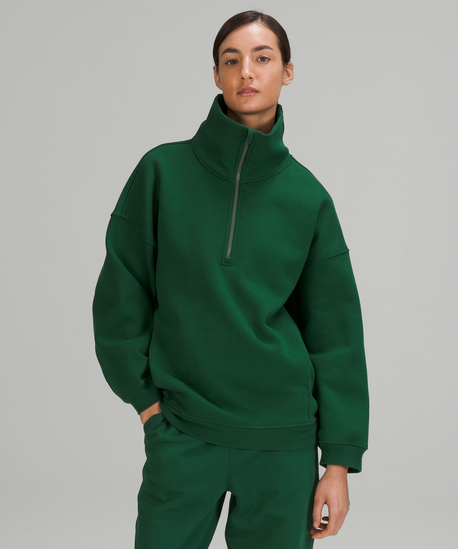 Thick fleece half zip sale