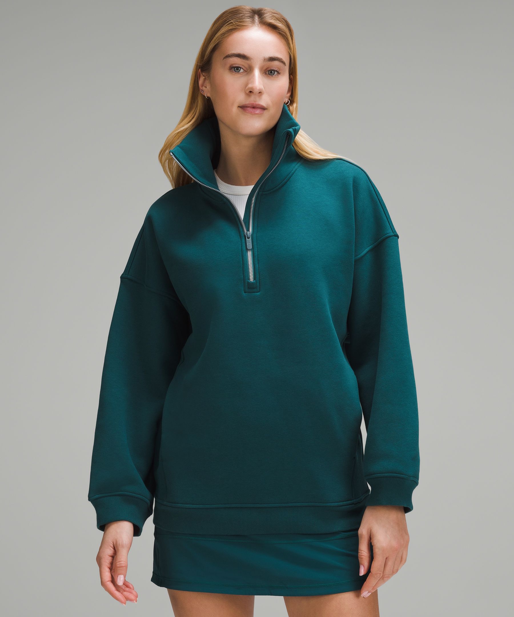 Thick Fleece Half Zip, Women's Hoodies & Sweatshirts