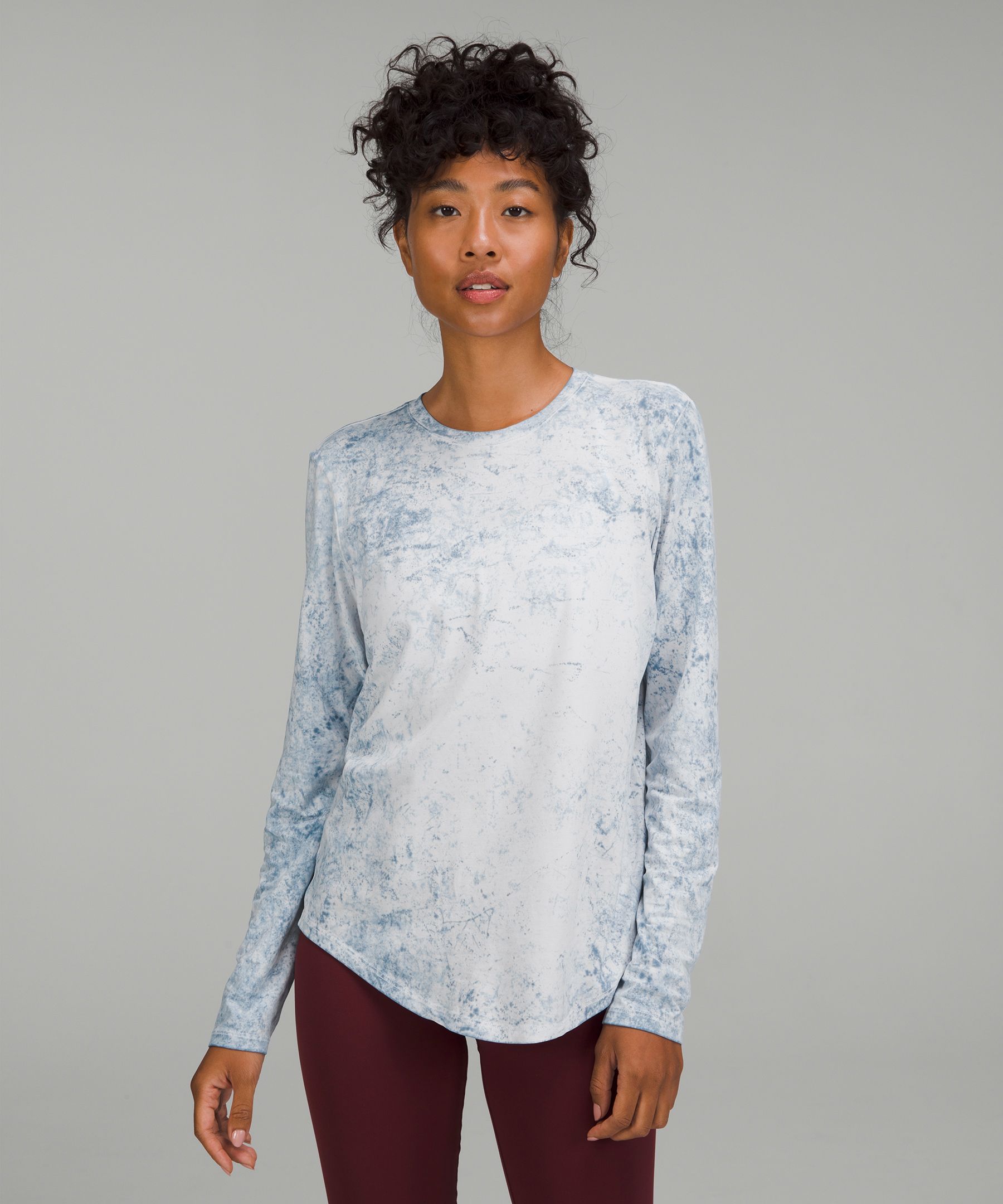 Lululemon Love Long Sleeve Shirt In Cirrus Wash Alpine White Cirrus Blue Soft Denim