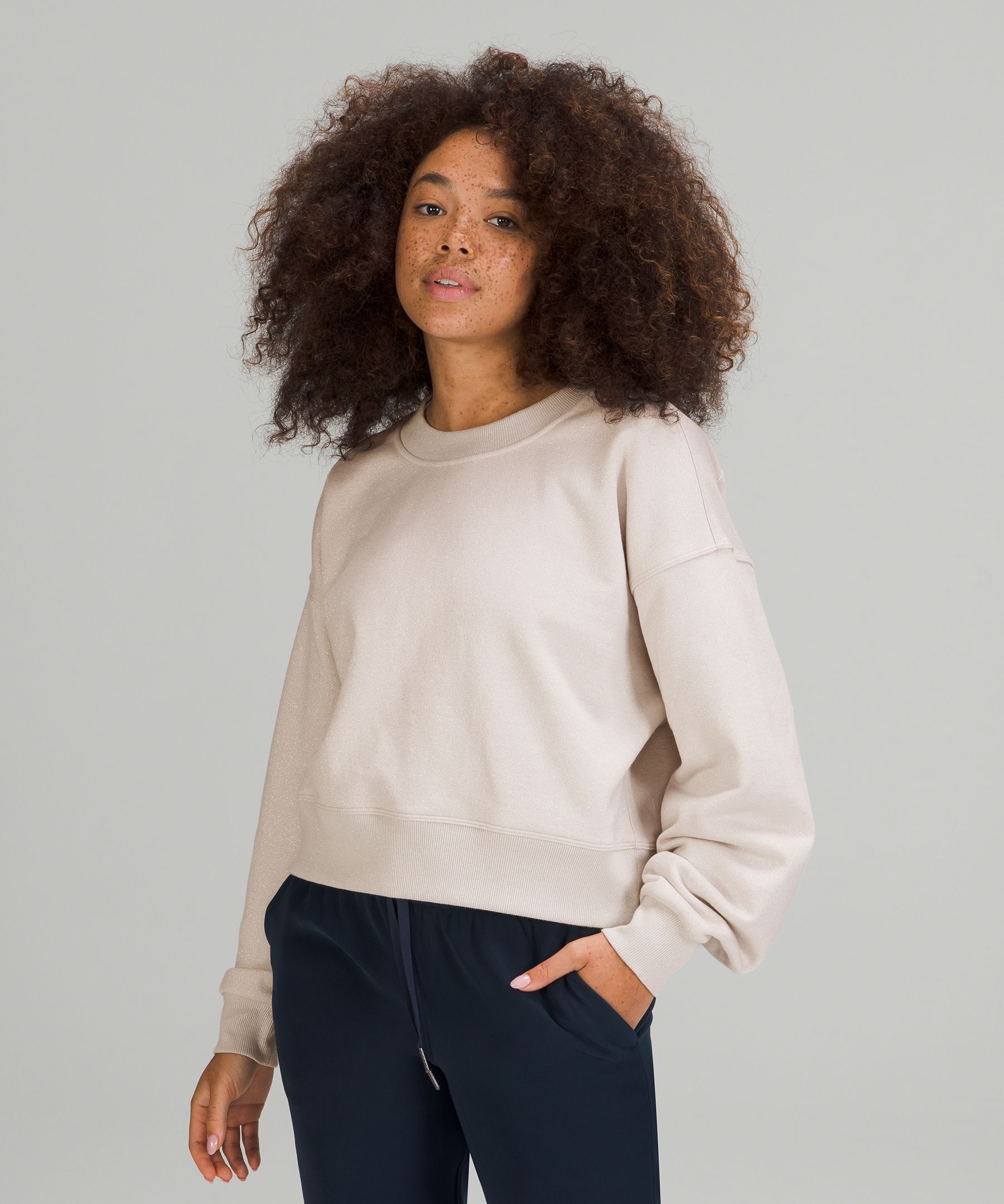 Cropped oversized clearance sweatshirt