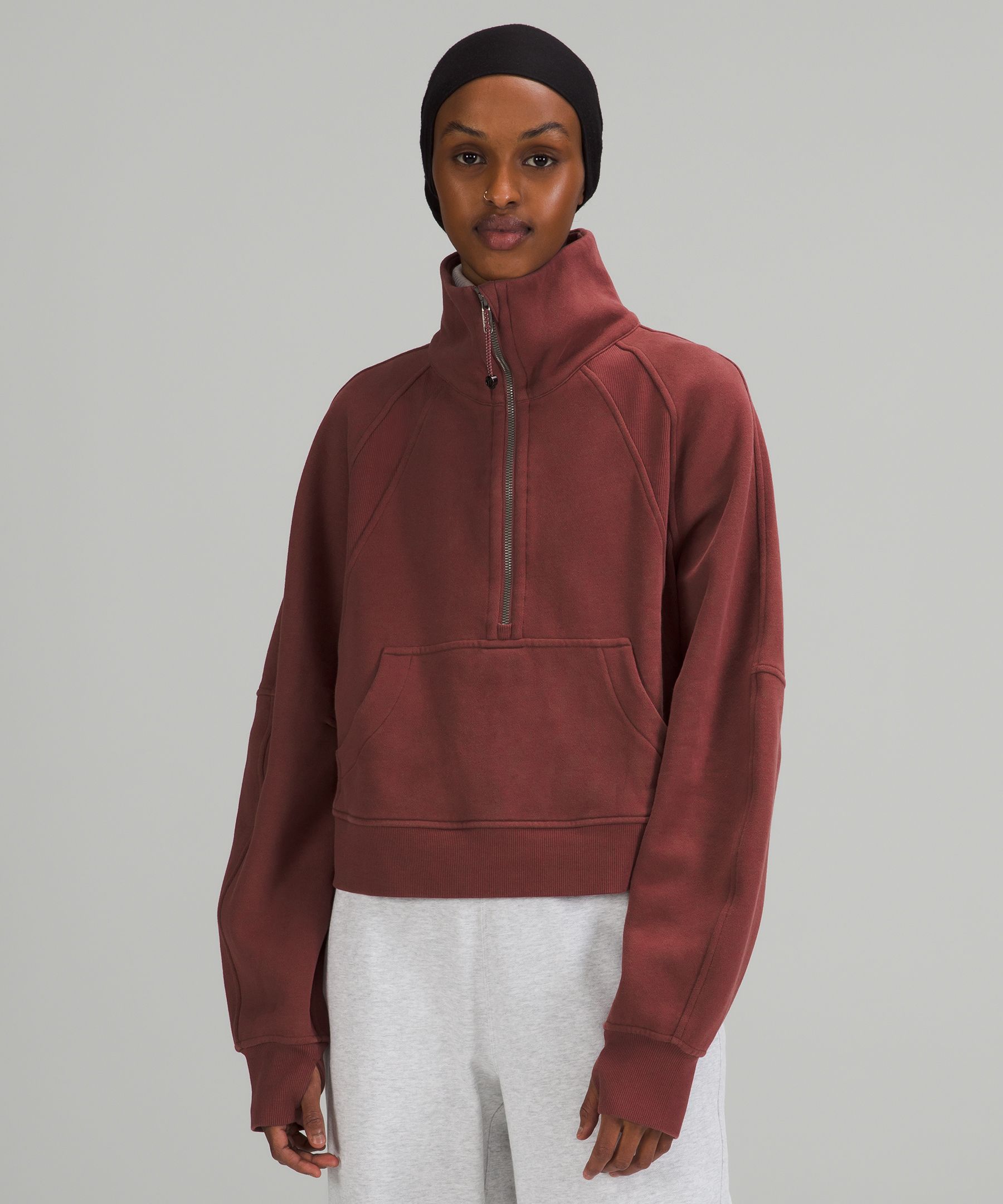 Scuba Oversized Funnel-Neck Half Zip, Women's Hoodies & Sweatshirts