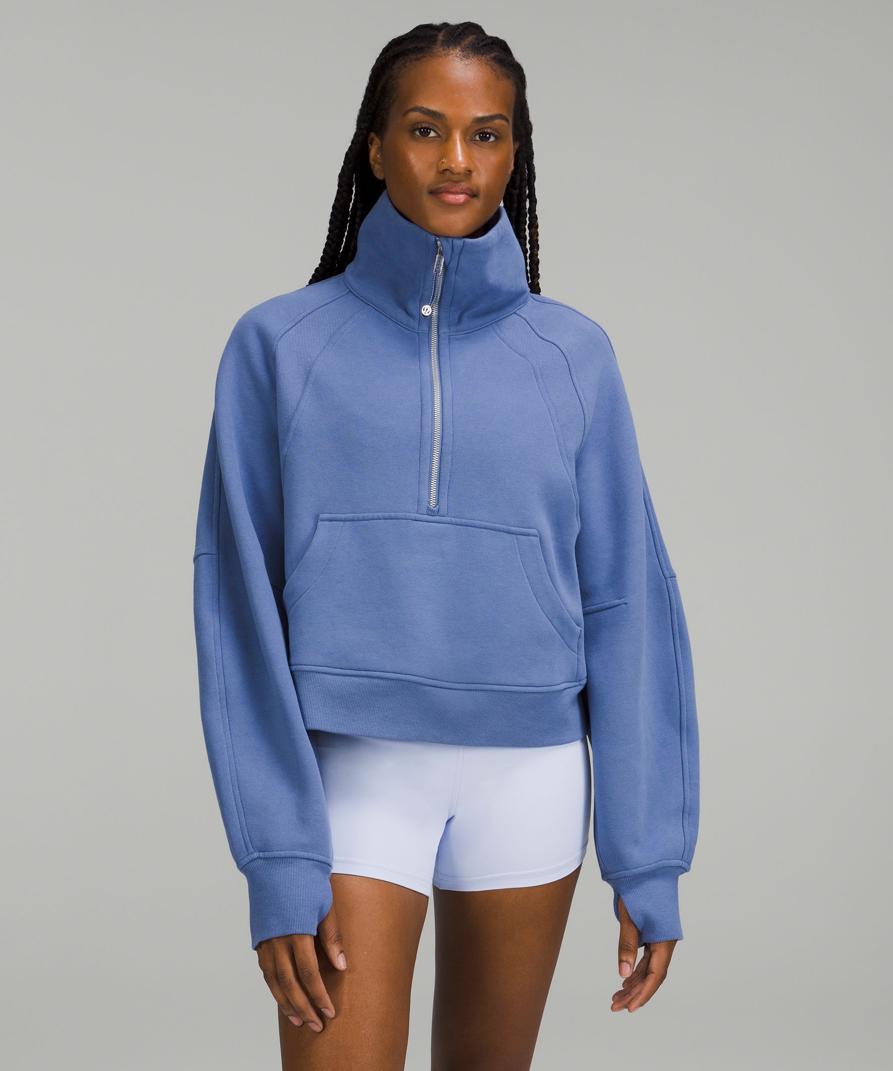 Lululemon Scuba Oversized Funnel Neck Half Zip In Water Drop