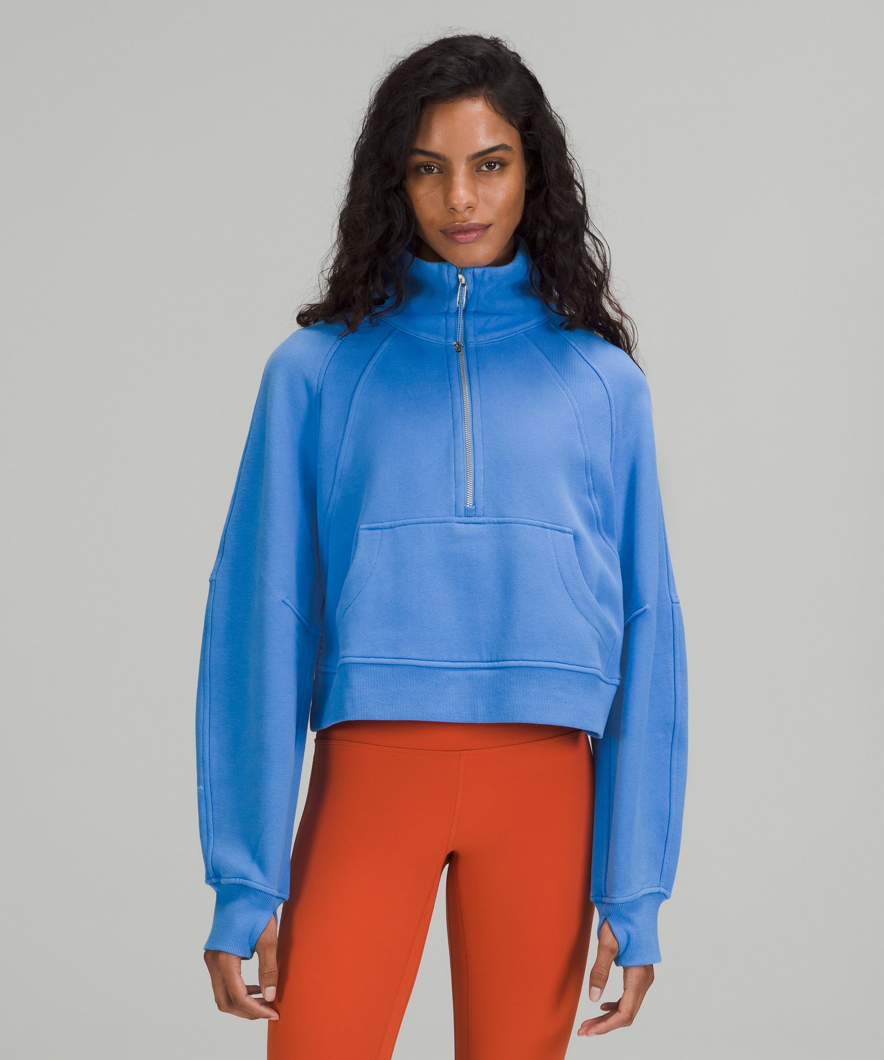 Lululemon Scuba Oversized Funnel Neck Half-zip In Blue Nile | ModeSens