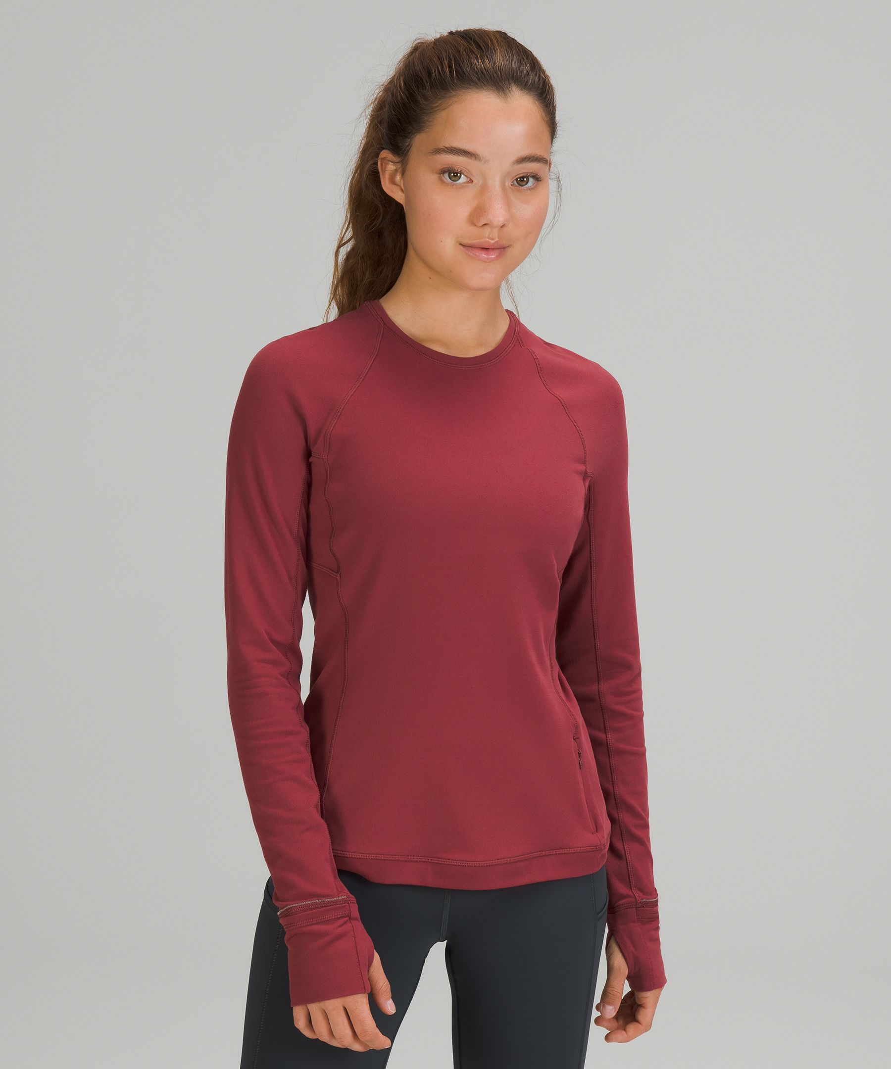 Lululemon Long Sleeve Tops Coupons - Blue Linen Womens It's Rulu Run Long  Sleeve