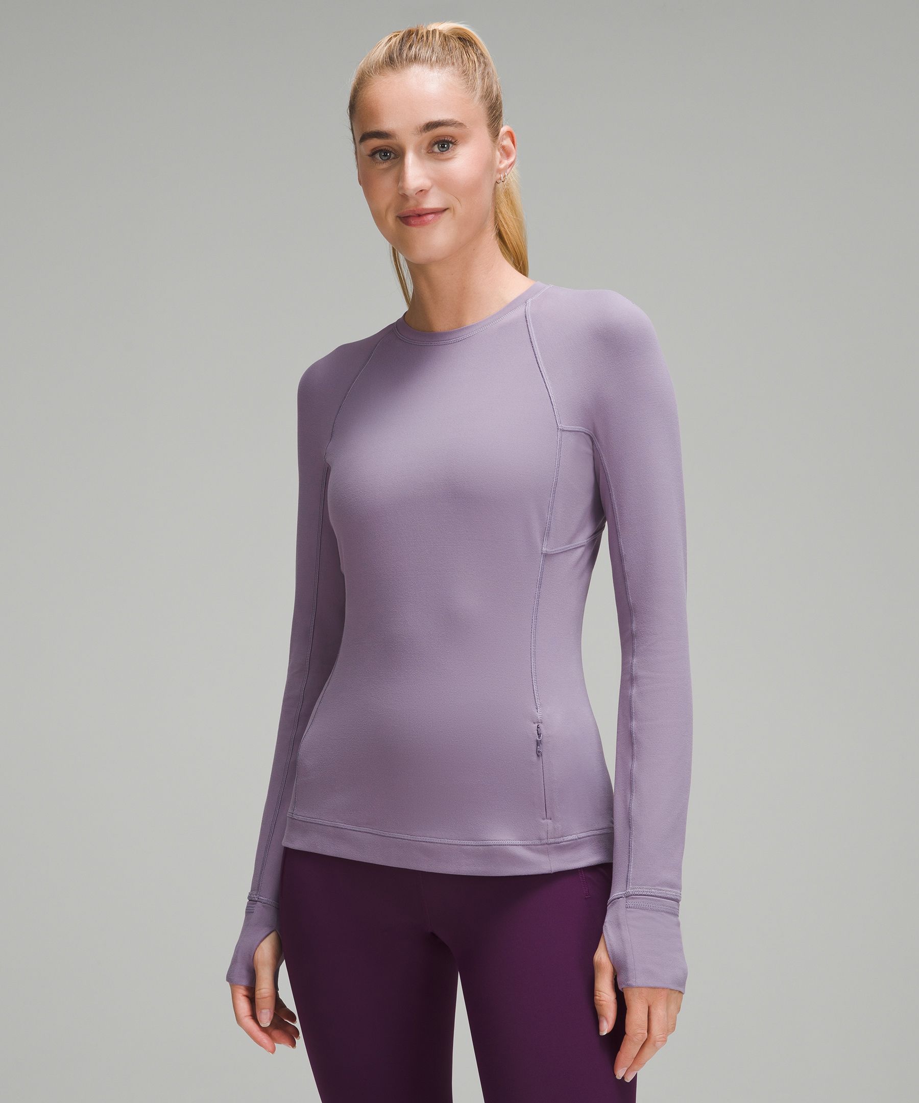 Warm WOMEN LONGSLEEVED SHIRT TIGHT FIT (Purple)