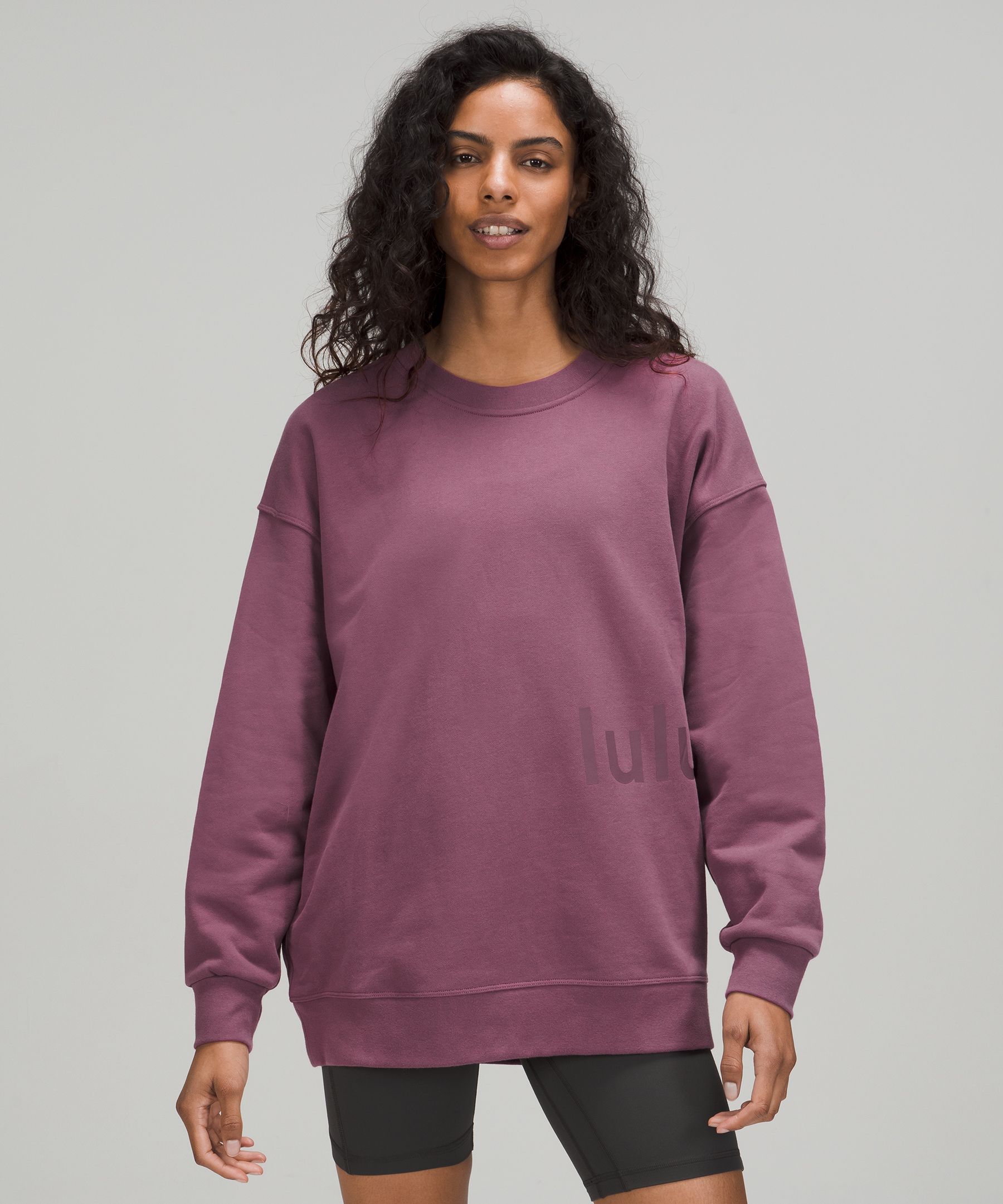 Lululemon Perfectly Oversized Crew Graphic In Vintage Plum | ModeSens