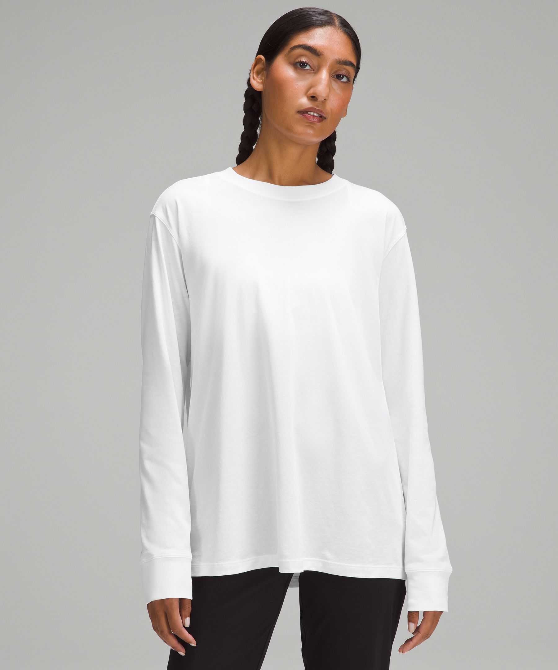 White loose 2024 long sleeve shirt