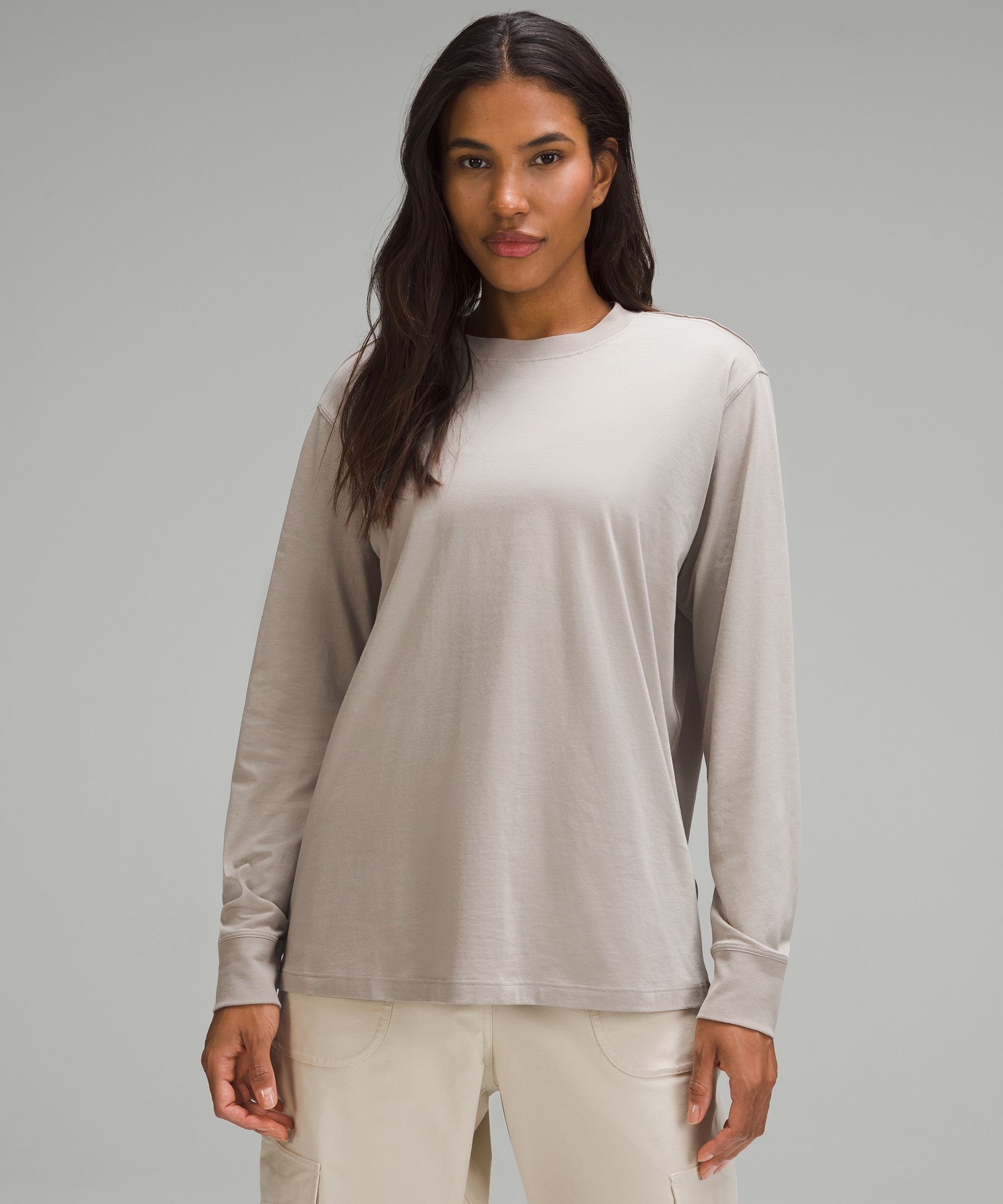 Lululemon Love Long Sleeve - Heathered Core Medium Grey, Size 4 in