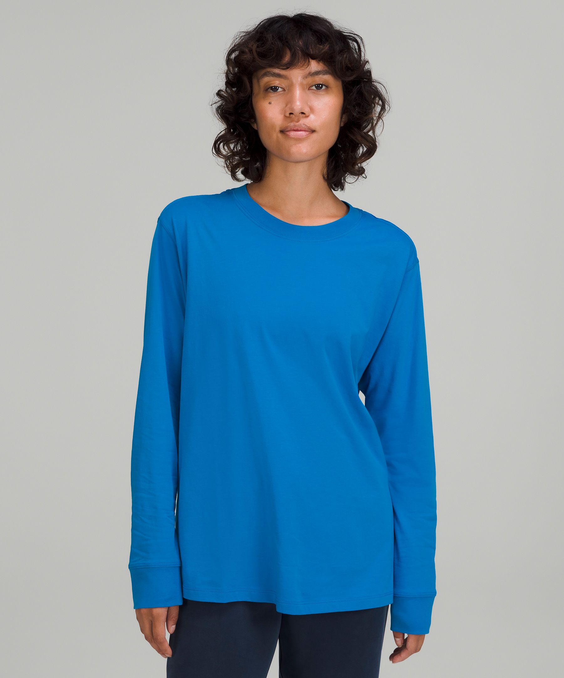 Lululemon All Yours Cotton Long Sleeve Shirt In Poolside