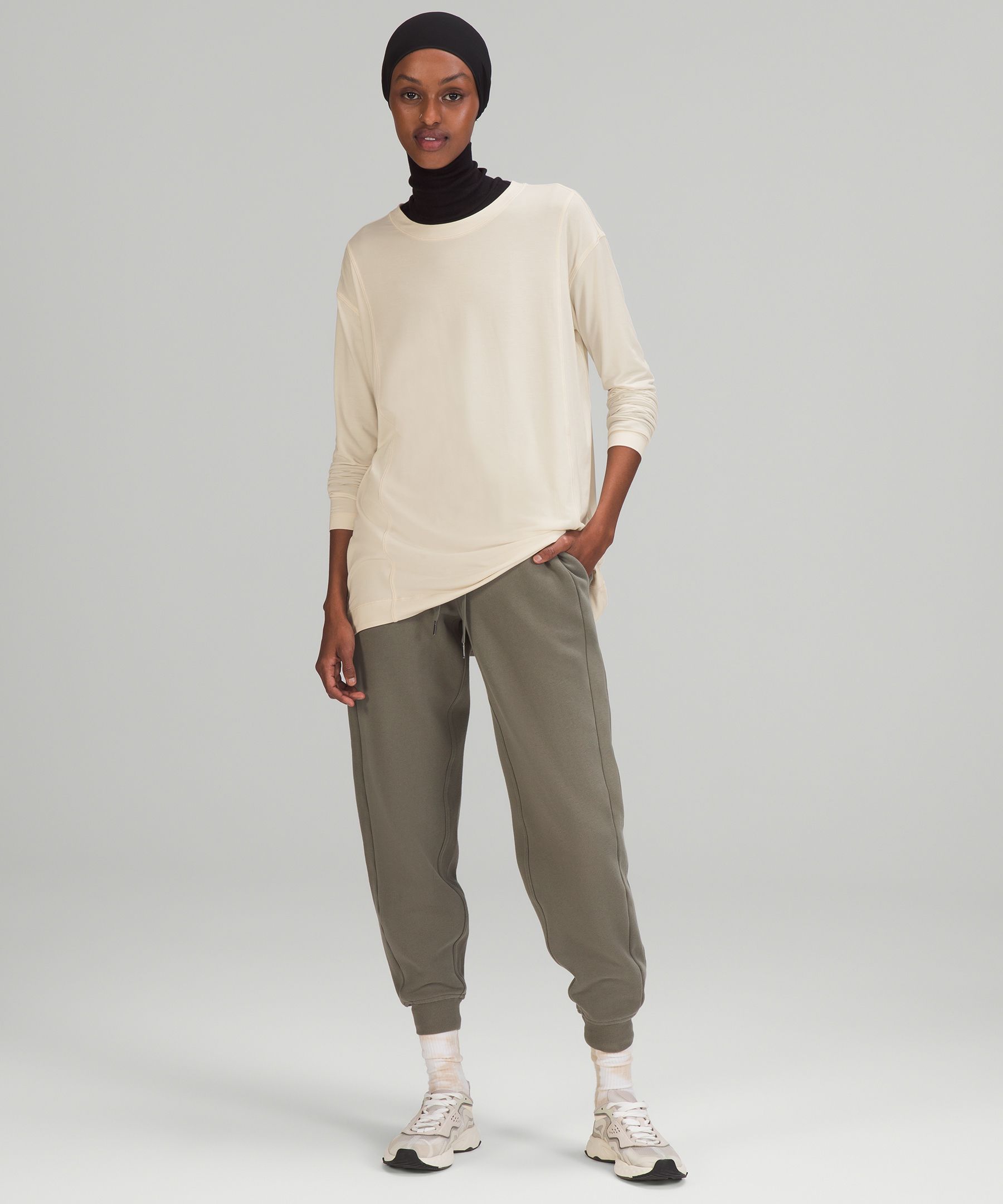 Modal Pleated Back Long Sleeve Shirt