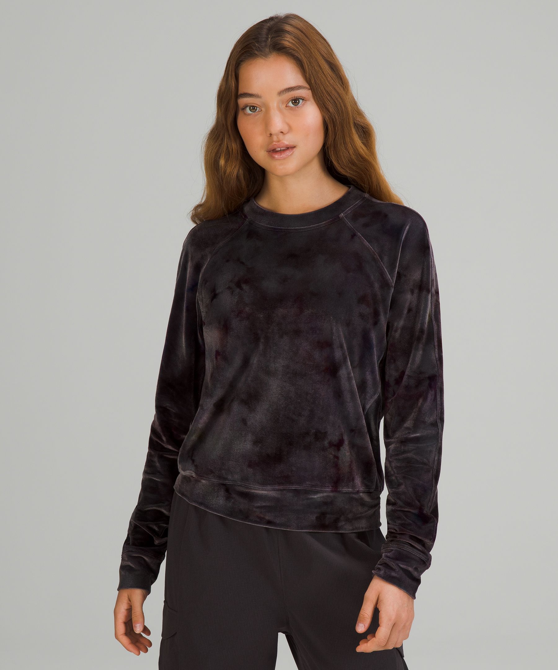 online offers NWT Lululemon Athletica Warm Down Crew Neck Velour Top Cassis  8