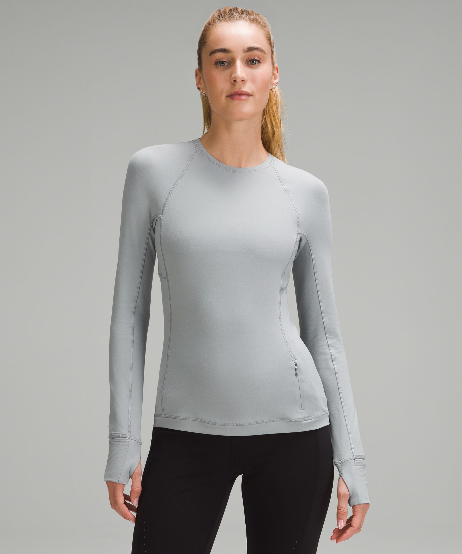 Lululemon Rulu Fleece Base Layer Hiking Long Sleeve Shirt - Black