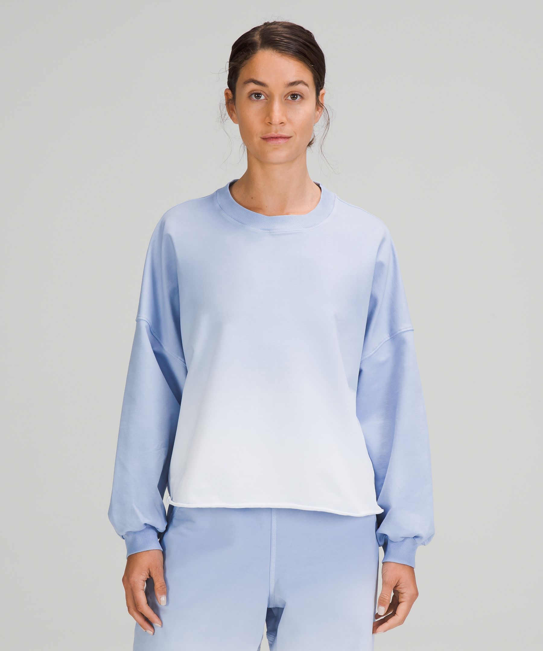 Lululemon La Oversized Boxy Crew In Blue Linen Ombre Wash ModeSens