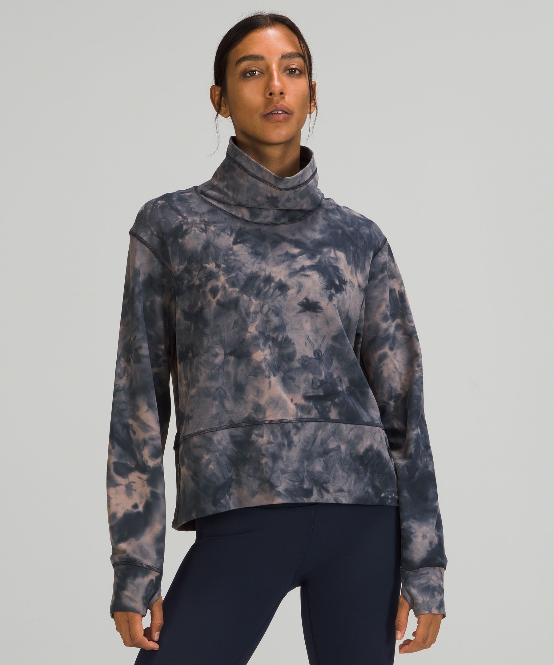 Lululemon Ready To Rulu Pullover In Diamond Dye Lunar Rock True Navy