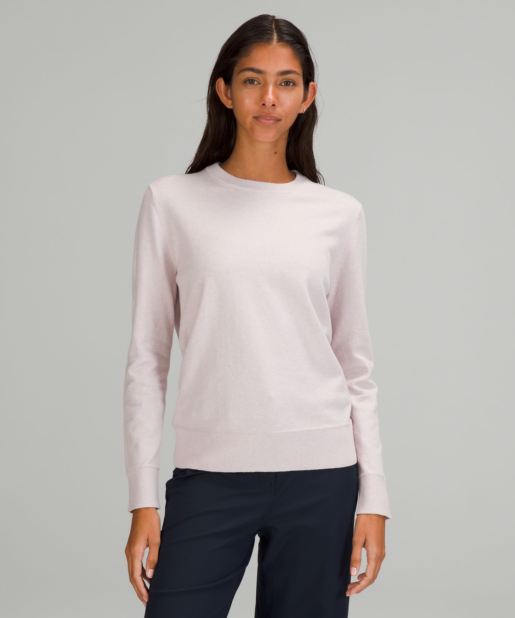 Cotton Cashmere Blend Crewneck Sweater