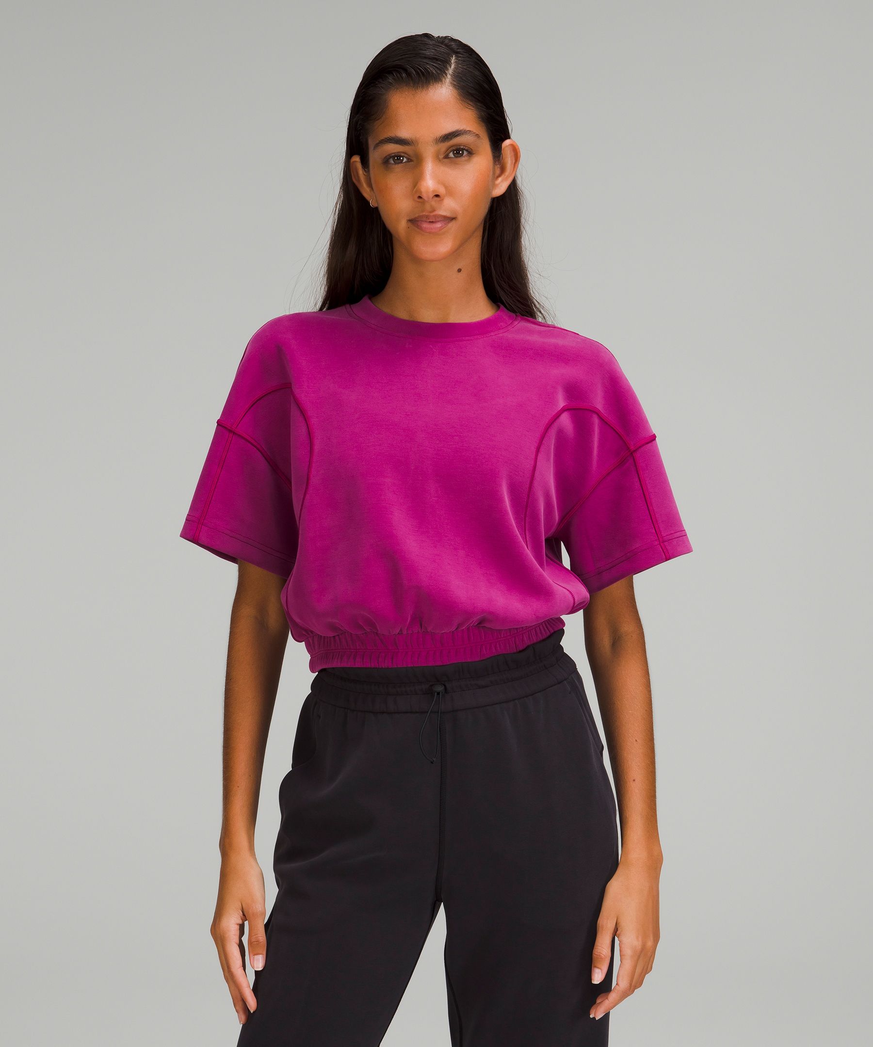 Lululemon Softstreme Gathered T-shirt In Magenta Purple