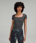 Square Neck Mesh and Nulu Yoga T-Shirt