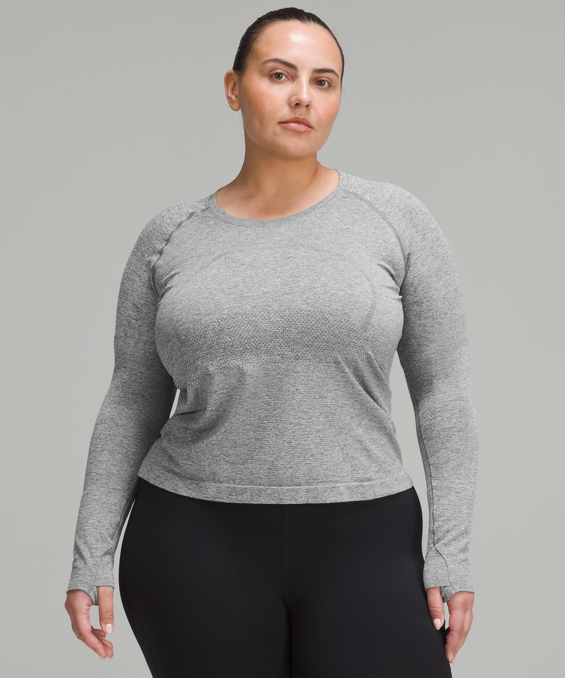 新品　ルルレモン　トップス　Swiftly Tech 2 長袖　白　グレー Swiftly Tech Long-Sleeve Shirt 2.0 *Hip Length | Women's