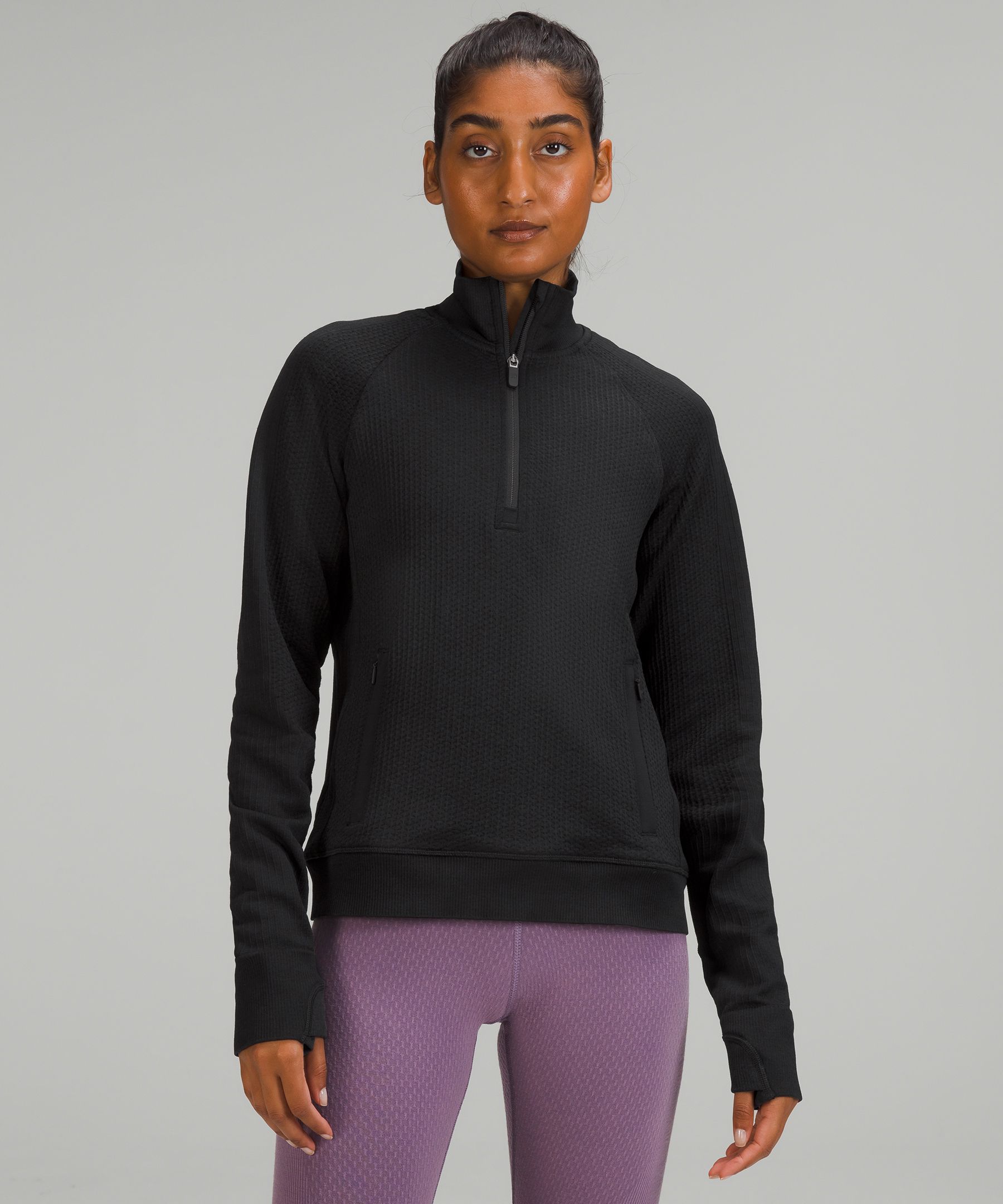 最も安い販売 Lululemon ルルレモン rulu run クロップドハーフジップ