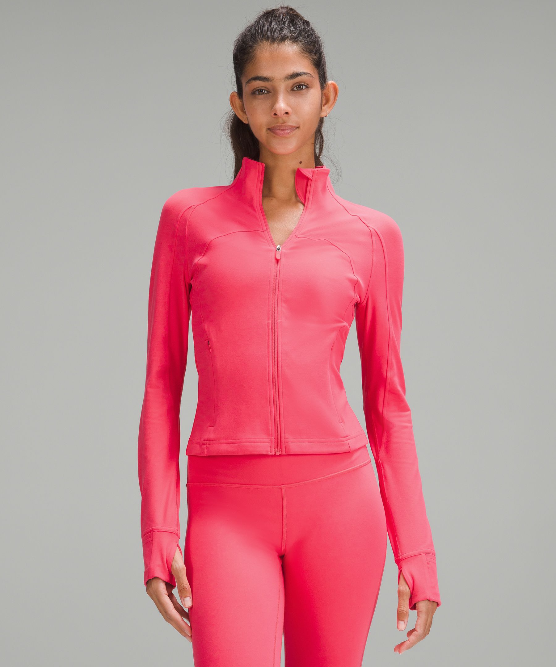 Hot pink Lululemon define jacket.
