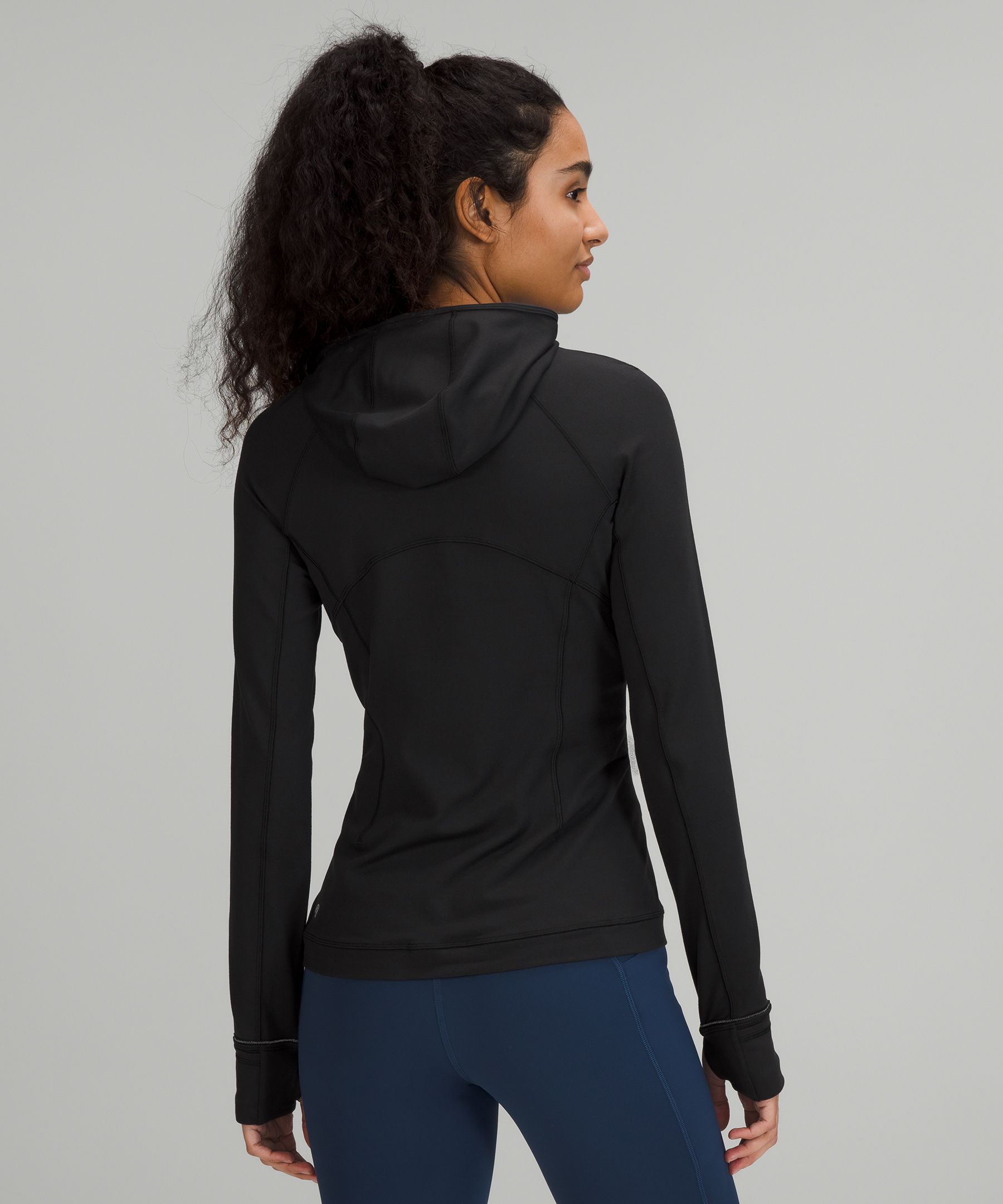 Lululemon Black Full Zip Women’s Hoodie Zip Up Size 10 Reversible Running  Top