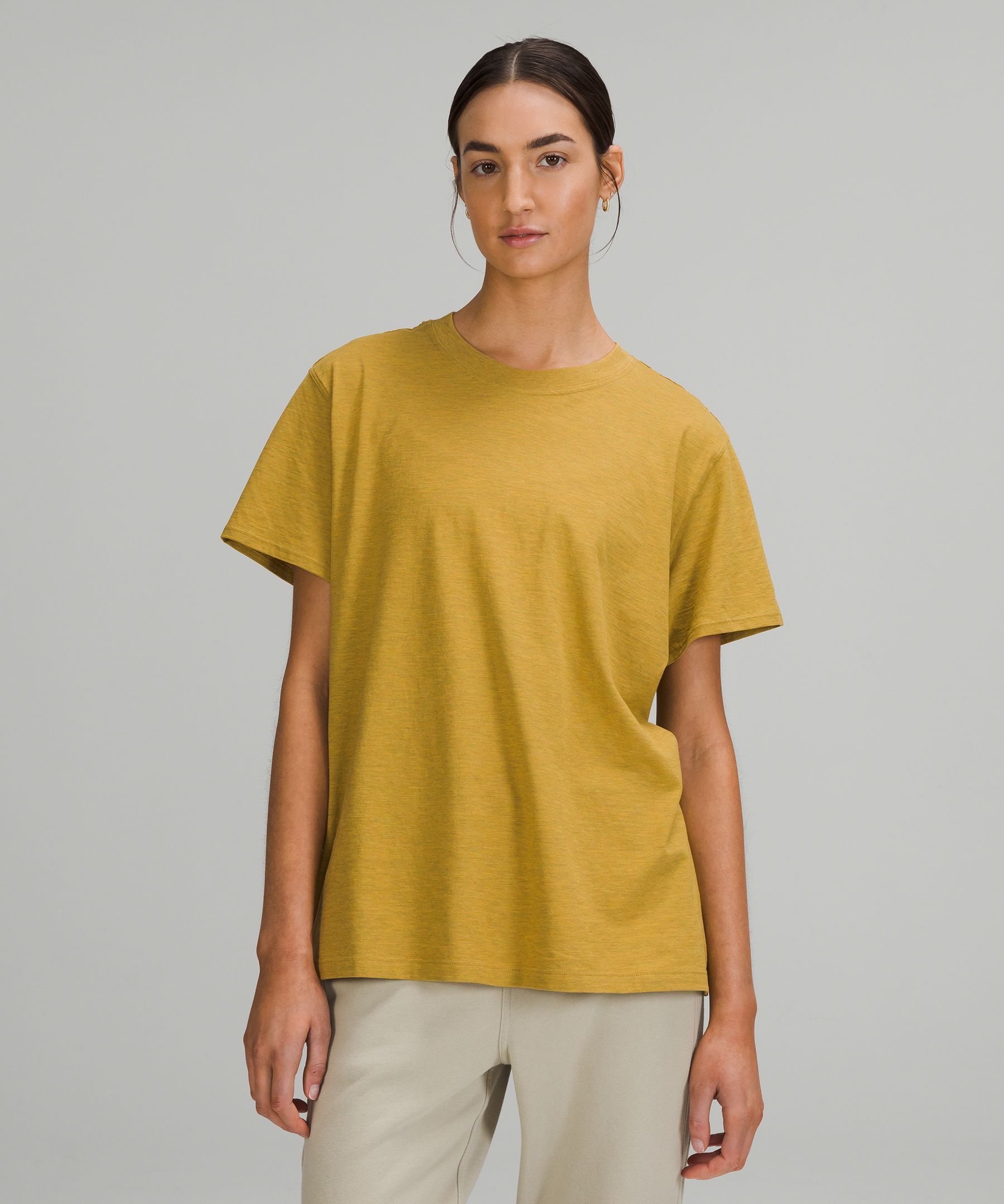 Lululemon All Yours Cotton T-shirt In Heathered Auric Gold