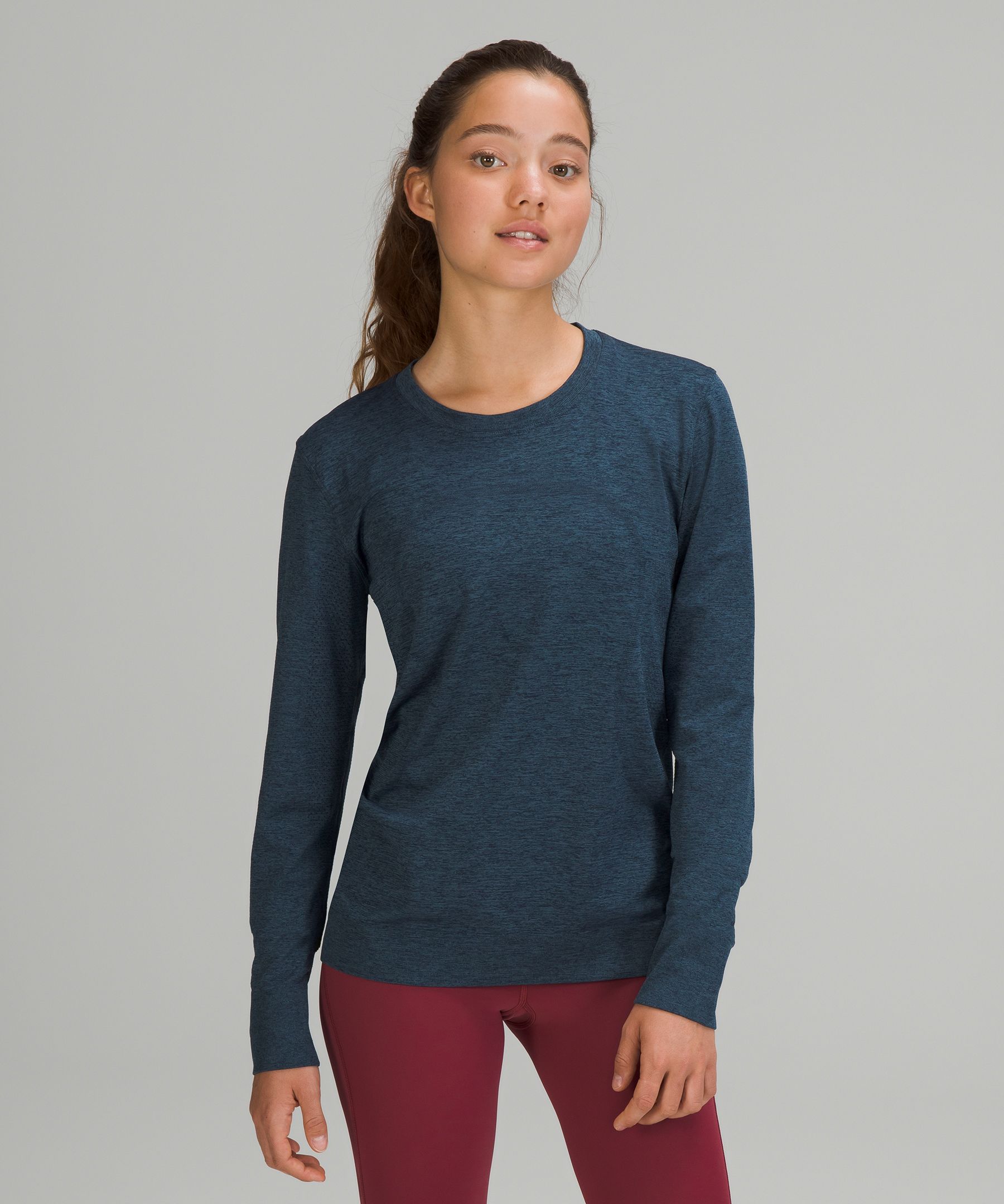 Lululemon Swiftly Relaxed-fit Long Sleeve Shirt In True Navy/iron Blue