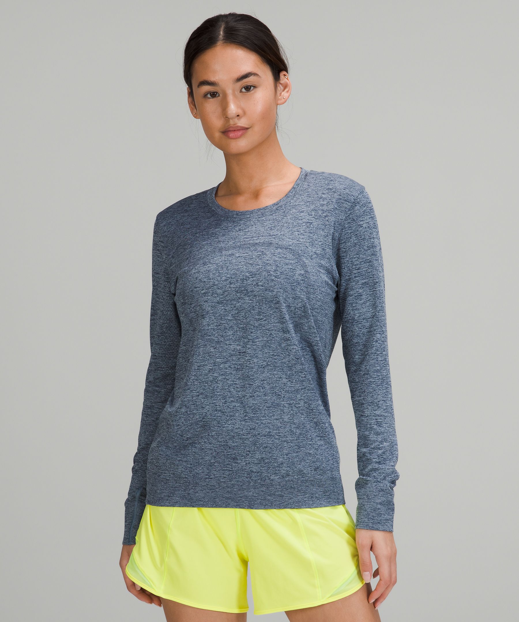 Lululemon Swiftly Relaxed-fit Long Sleeve Shirt In True Navy/blue Linen