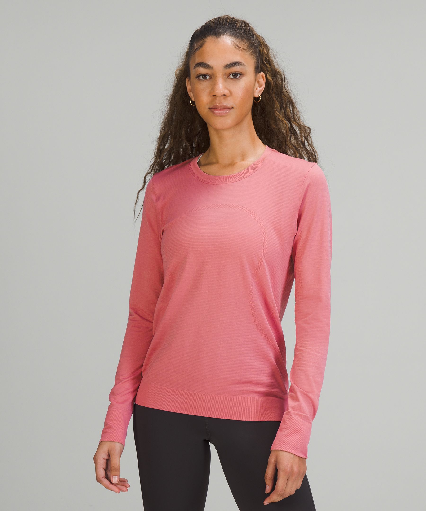 Lululemon Swiftly Relaxed Long Sleeve Shirt In Pink Blossom/pink Blossom