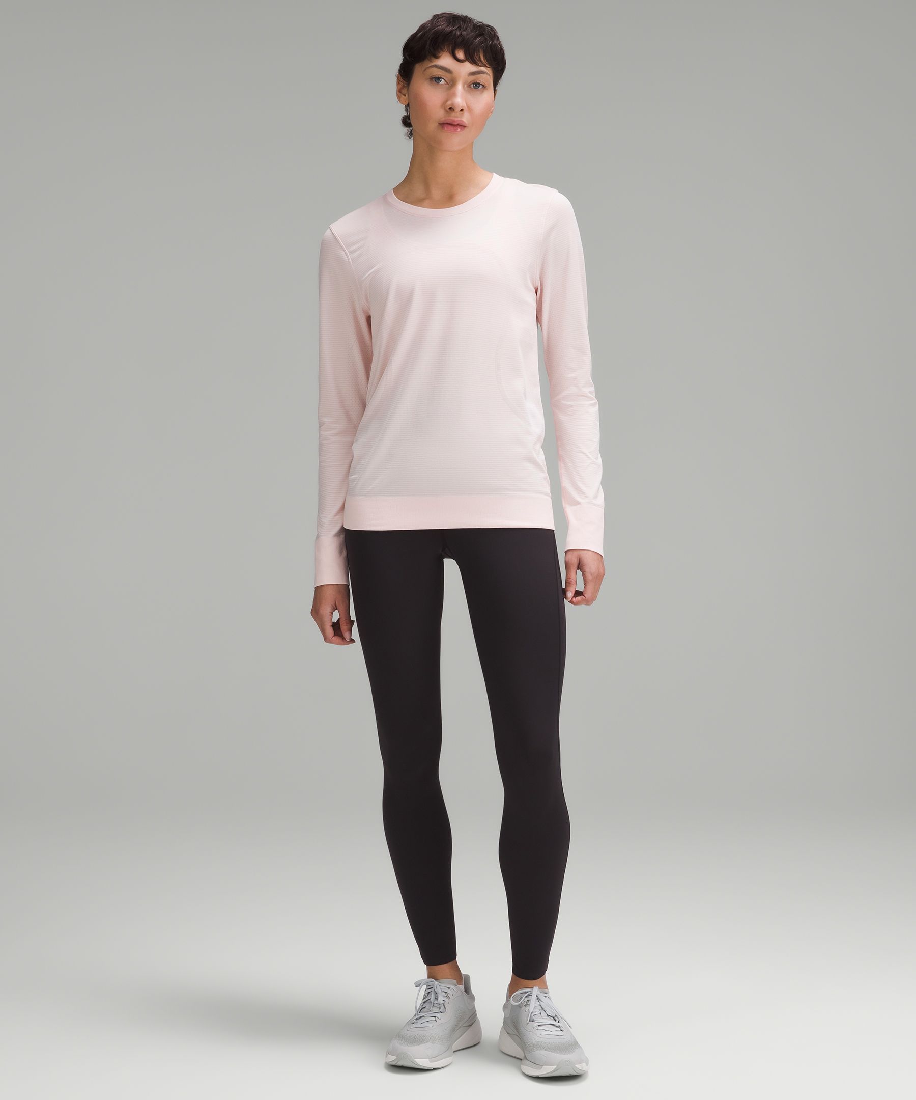 Lululemon Swiftly Tech Long Sleeve Crew *Sparkle Black / White / Silver 8  fitted