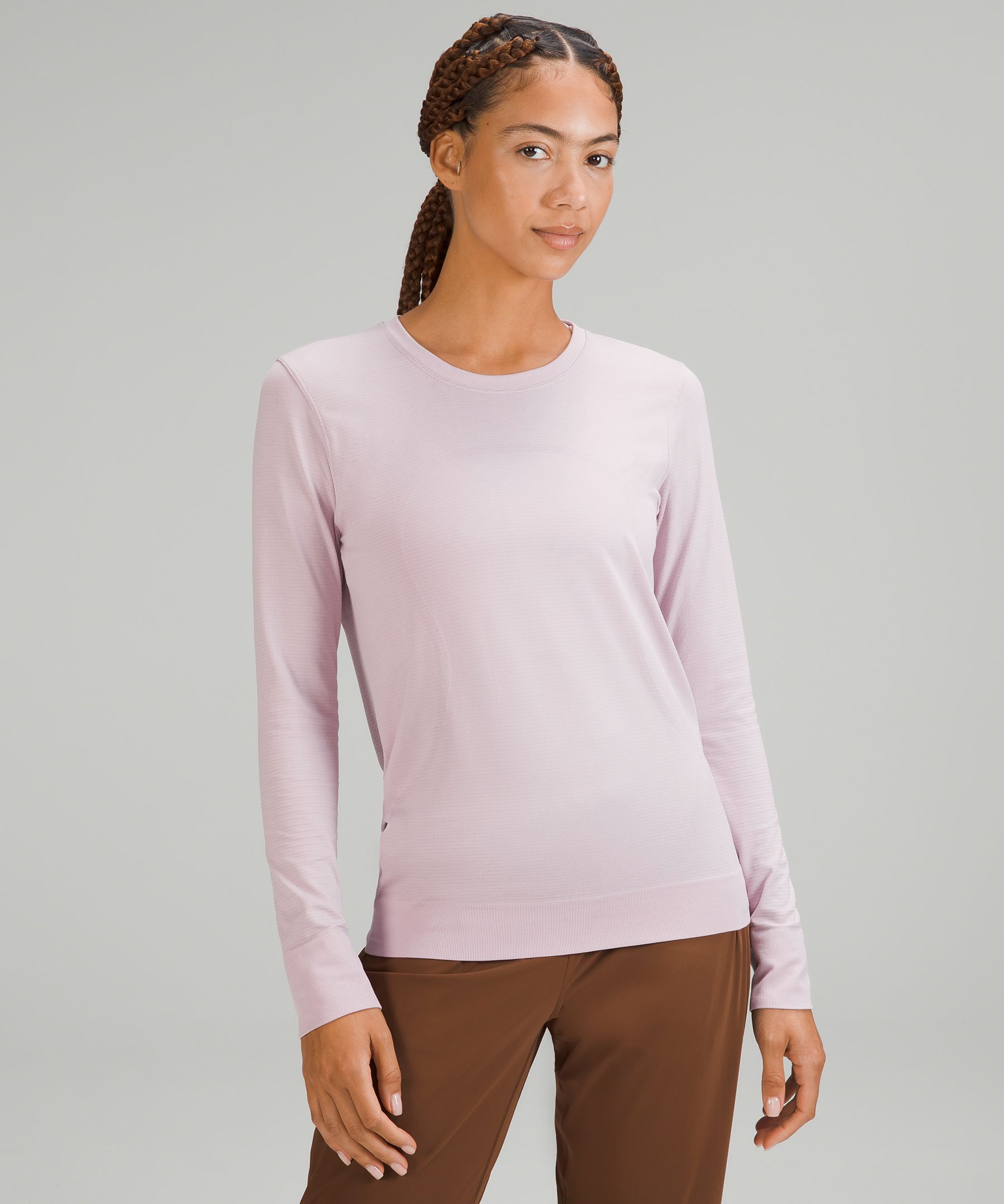 Lululemon Get Set Long Sleeve - Spaced Out Space Dye Black White - lulu  fanatics