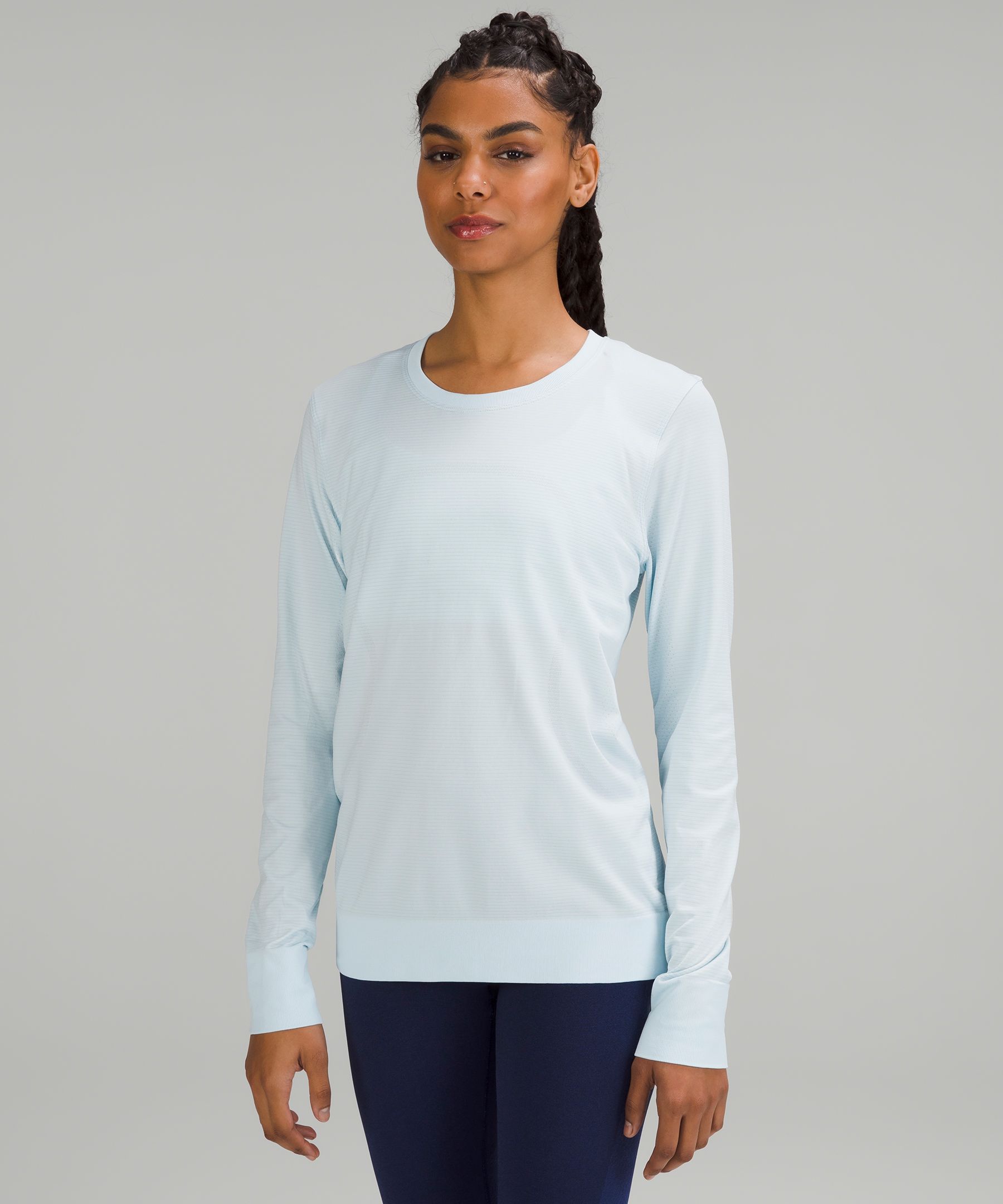 Lululemon Swiftly Tech Long Sleeve Shirt 2.0 - True Navy / Iron Blue - lulu  fanatics