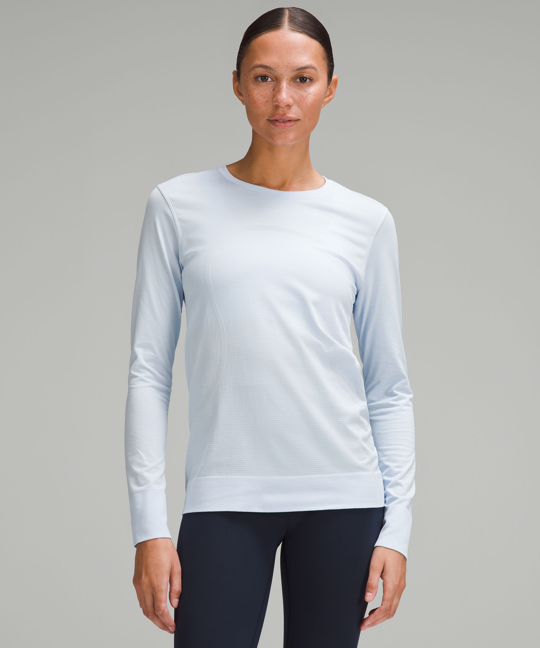 NWT Lululemon Breeze By Long Sleeve Graphite Grey size~4,6~ Train Run  Sweatshirt