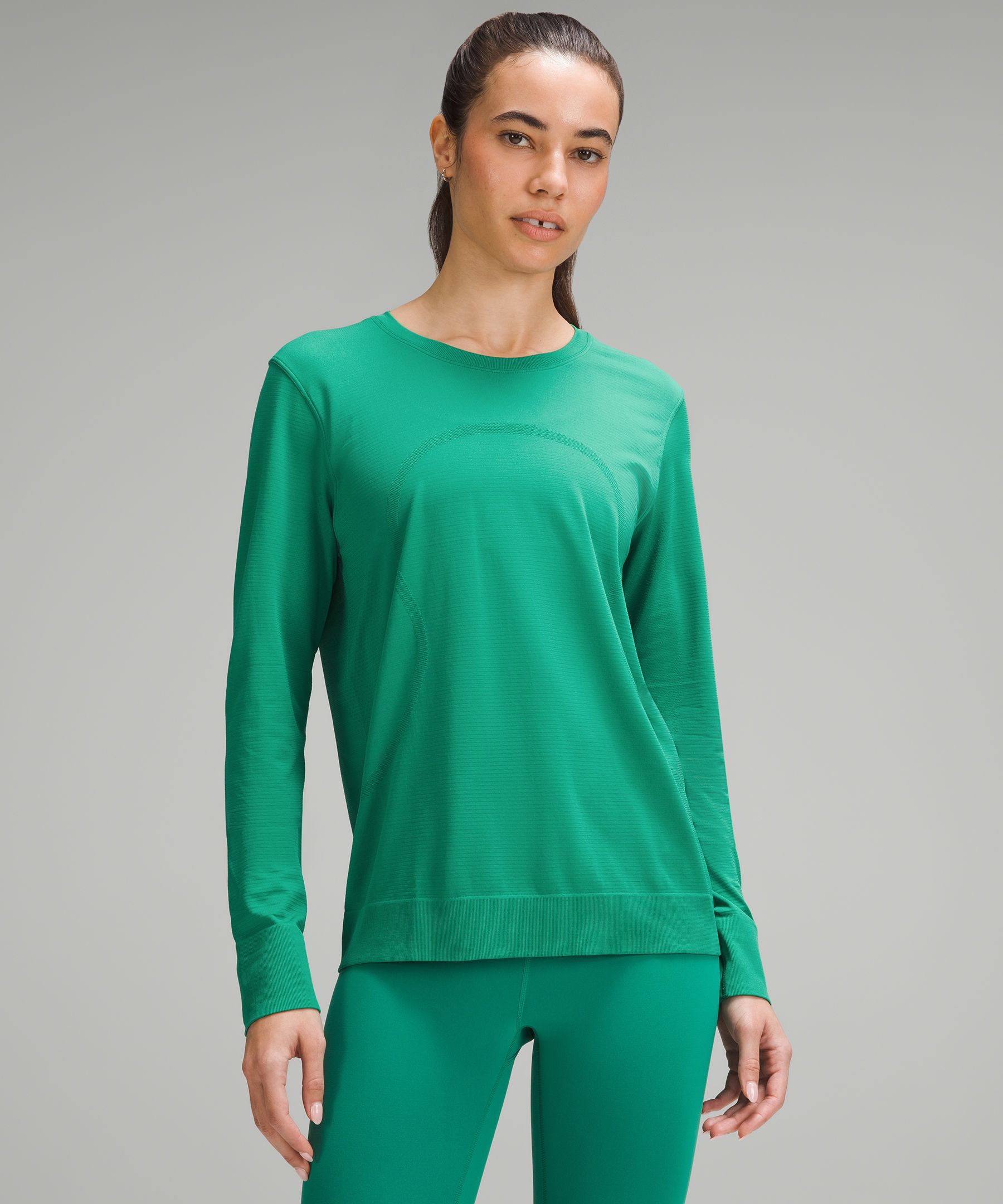 Shop Lululemon Swiftly Relaxed Long-sleeve Shirt Hip Length