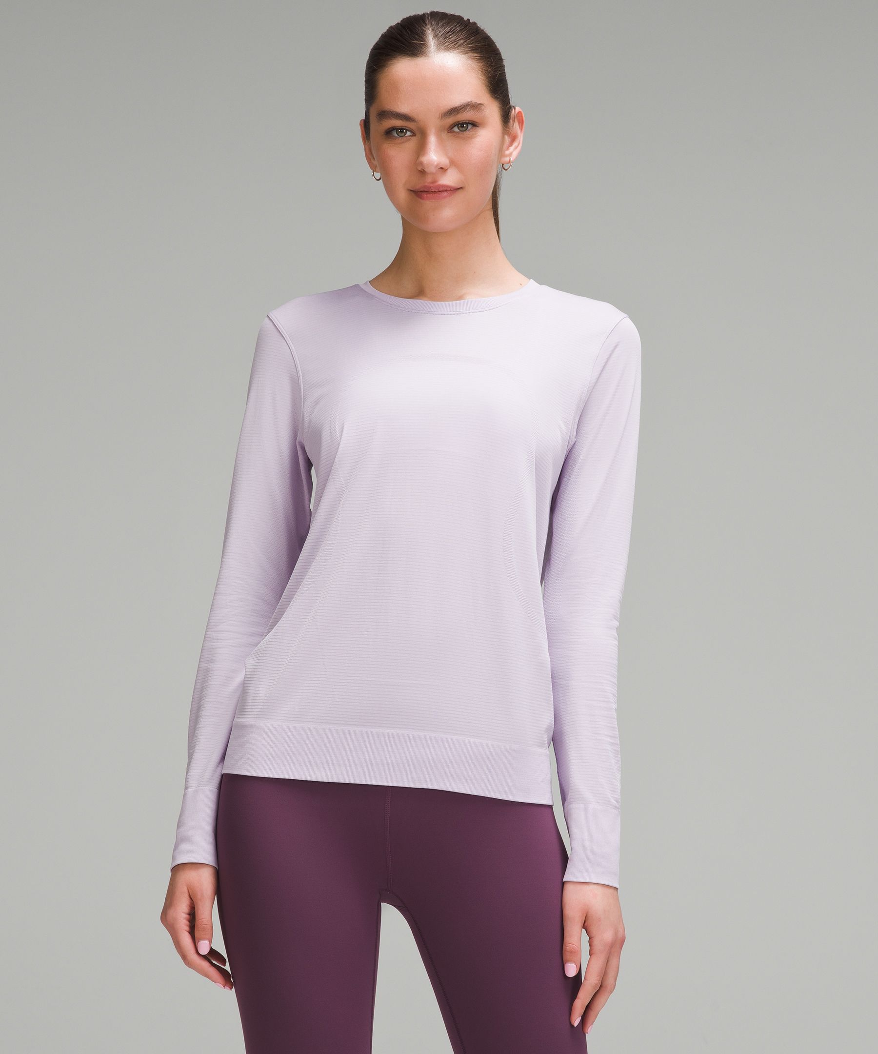 Lululemon Swiftly Relaxed Long Sleeve In Dark Olive/black