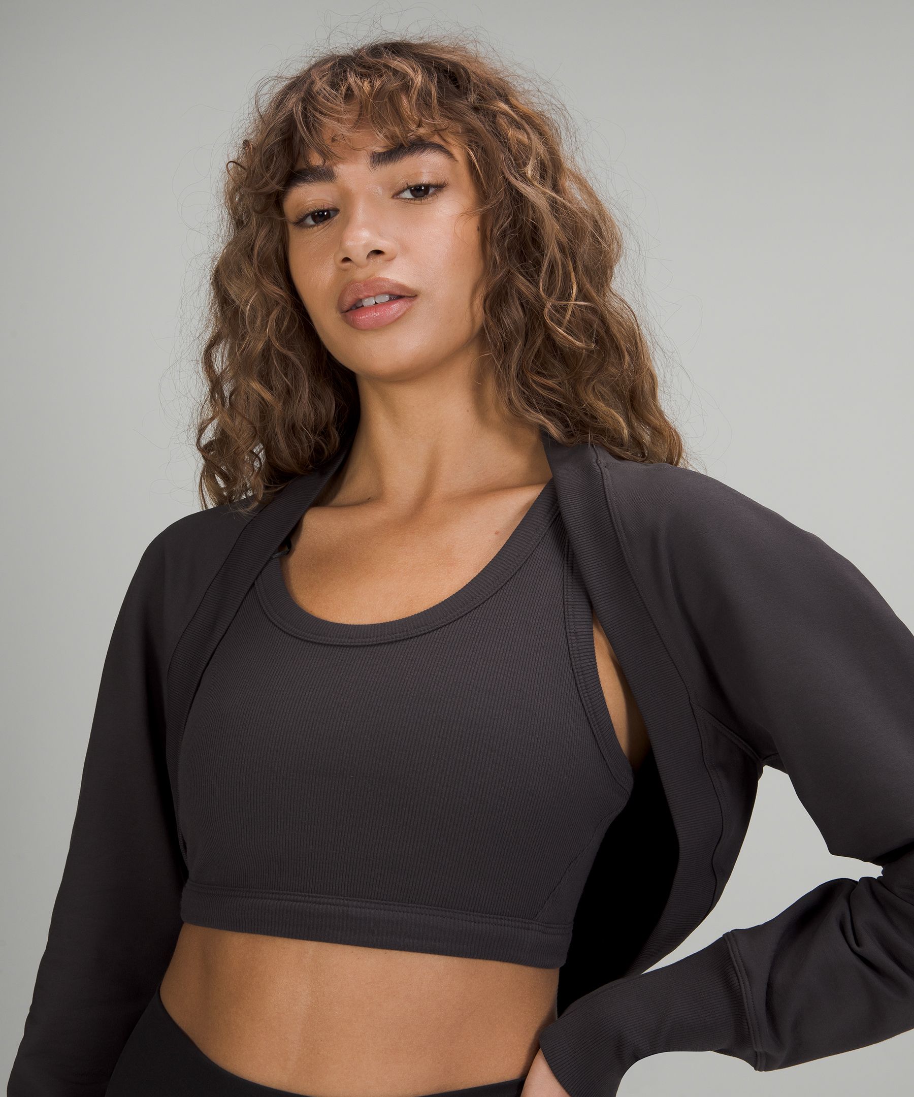 LA Cropped Long Sleeve Shrug