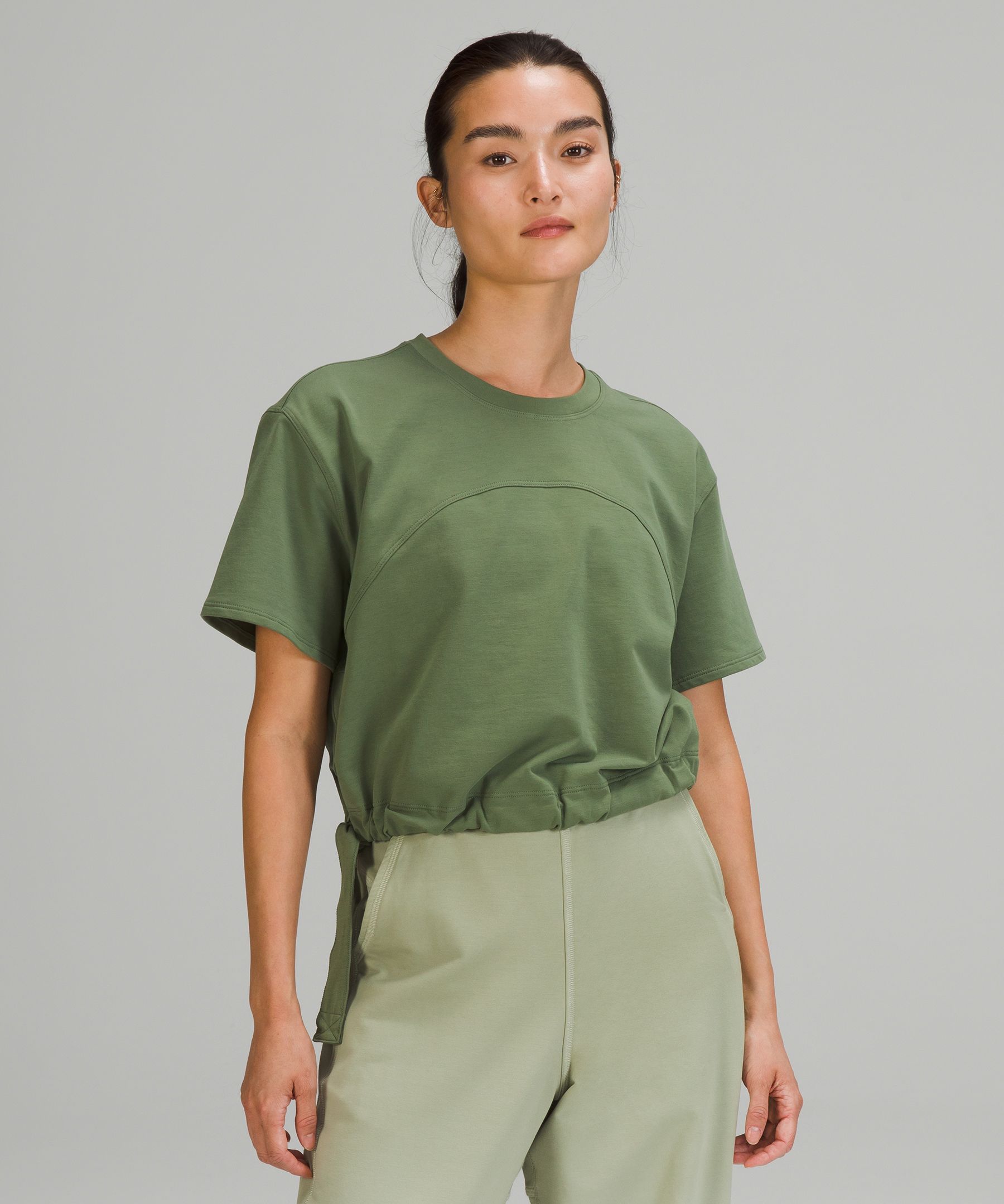 Lululemon La Side Cinch T-shirt In Green Twill