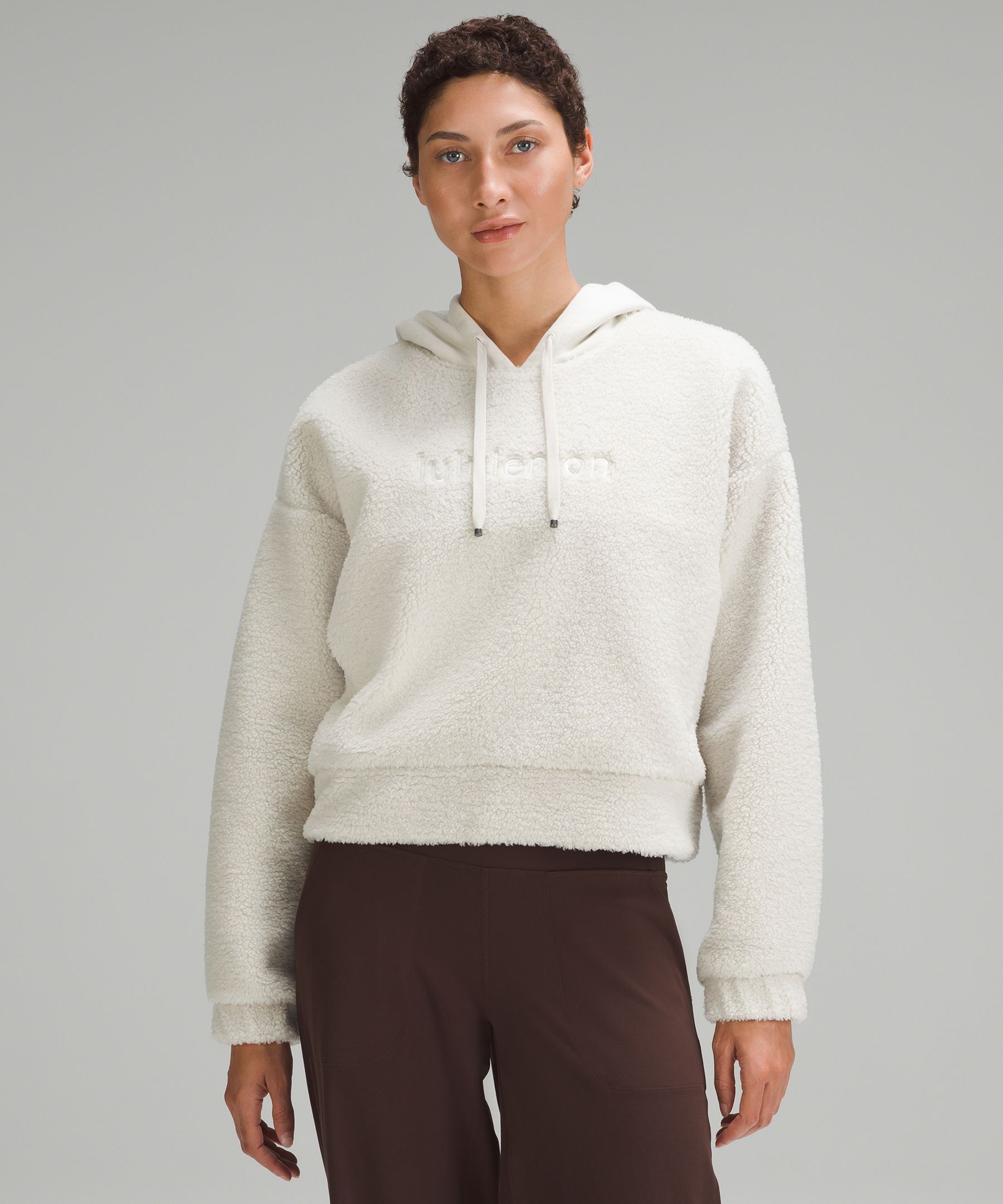 Lululemon Textured Fleece Embroidered Logo Hoodie