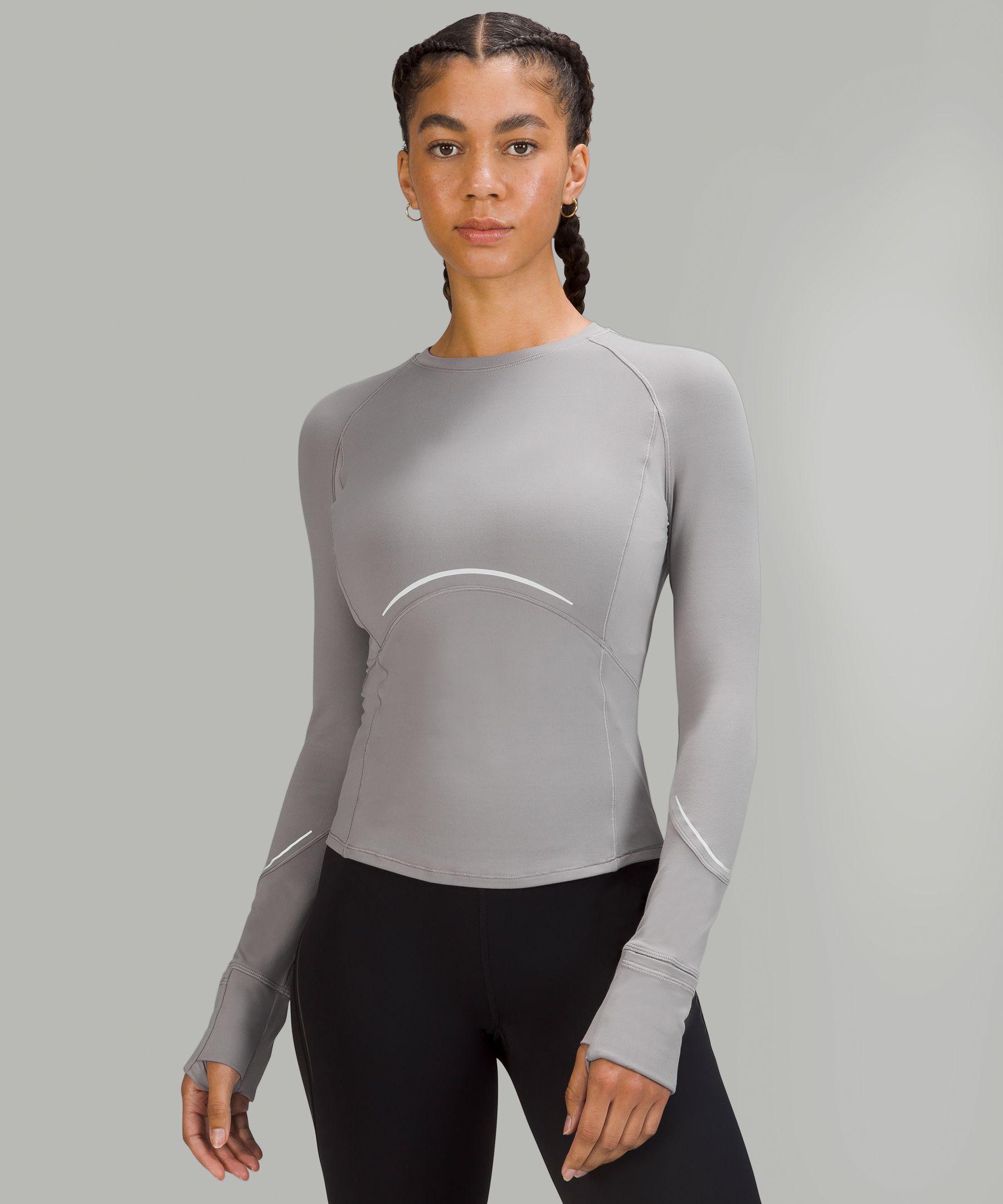 Lululemon Star Runner Long Sleeve Black Rulu Reflective Top Shirt