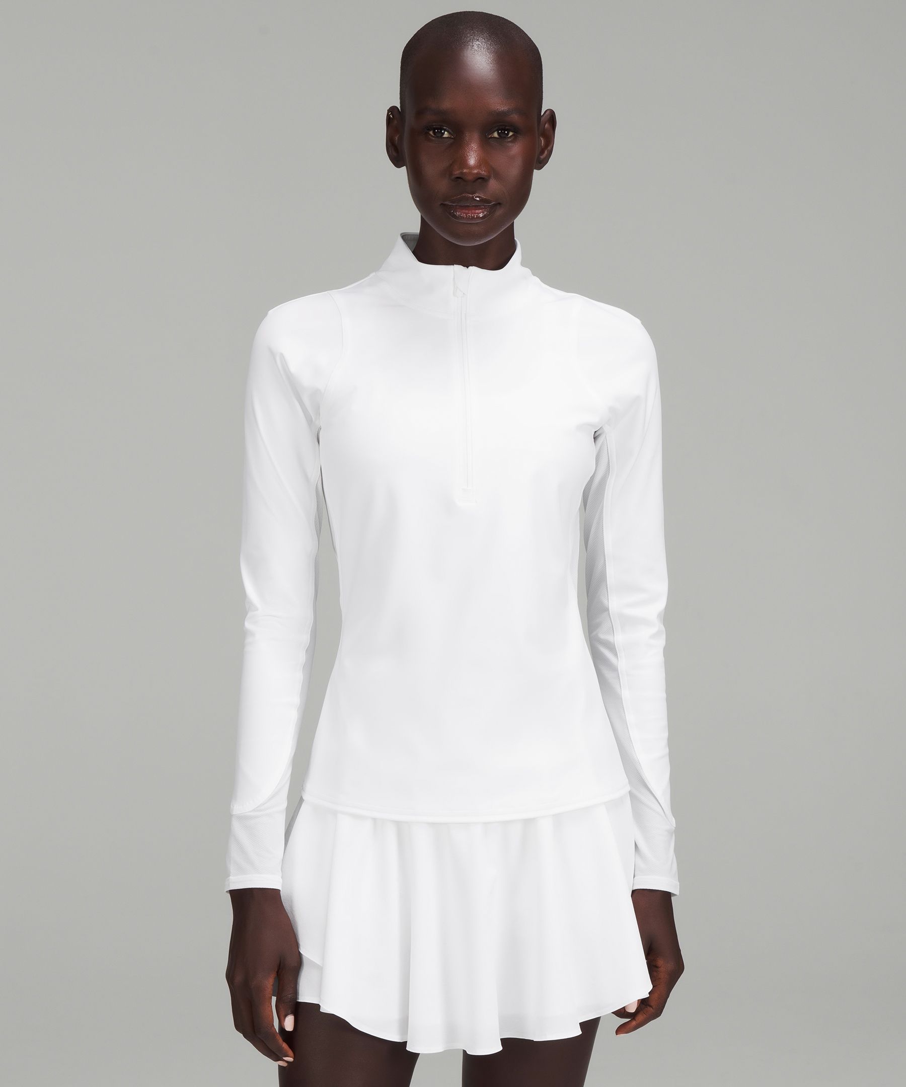 Lululemon Nulux Half-zip Long Sleeve Shirt In White
