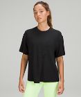 Modal-Silk Blend Tie-Front Yoga T-Shirt