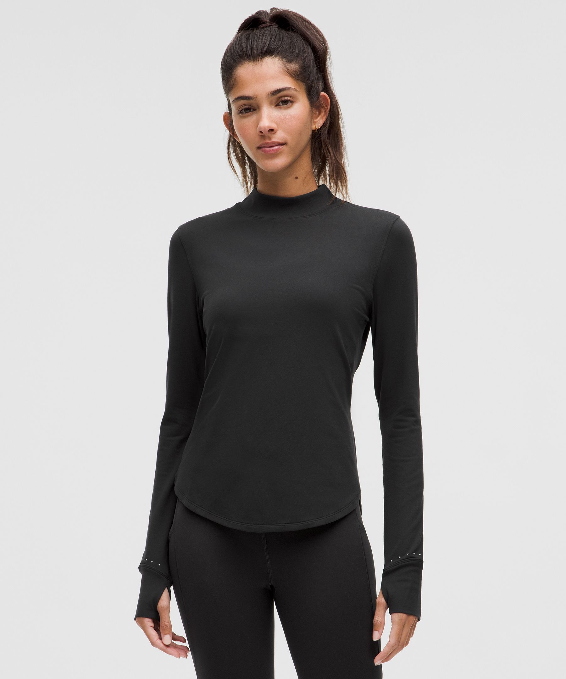 Lovely Black Top - Long Sleeve Top - Mock Neck Top - Lulus