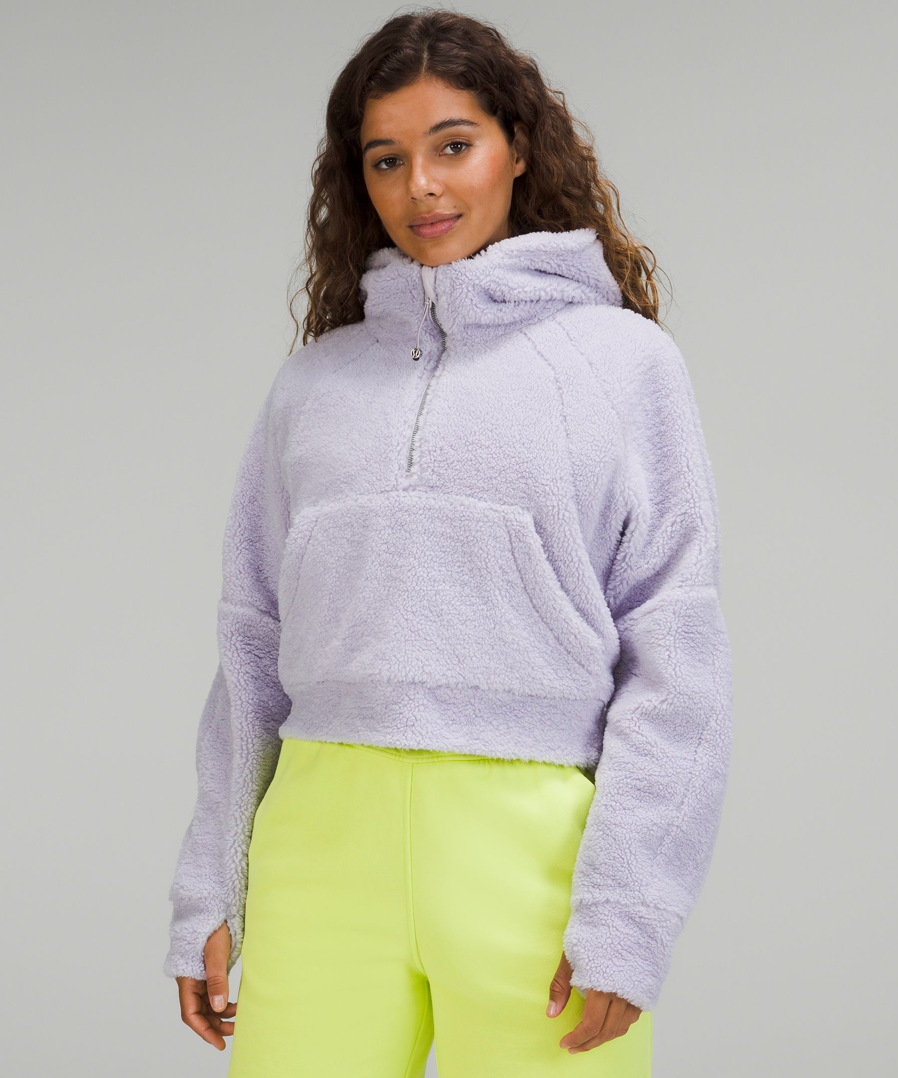 Lululemon Scuba Oversized Half-zip Fleece Hoodie In Purple