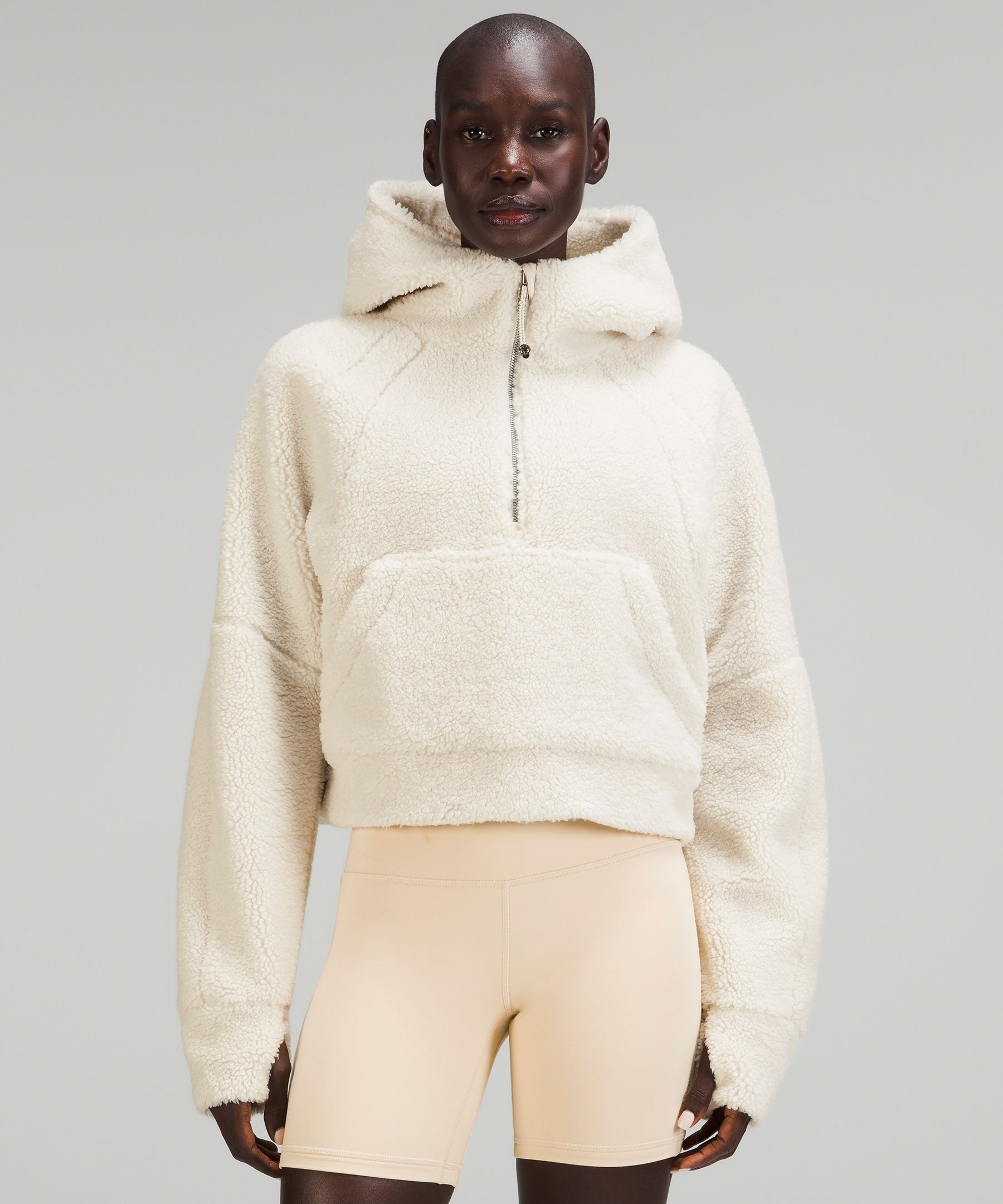 Lululemon Scuba Oversized Half-zip Fleece Hoodie In White Opal | ModeSens