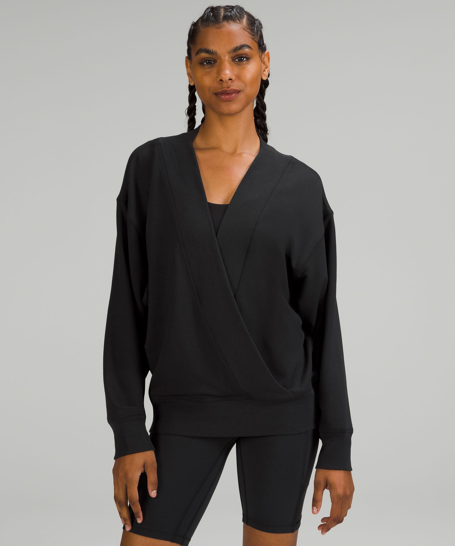 Off-shoulder sweatshirt with modal