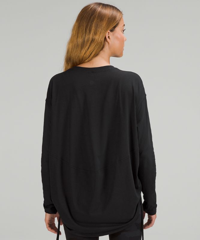 Pima Cotton Side-Cinch Long Sleeve Shirt