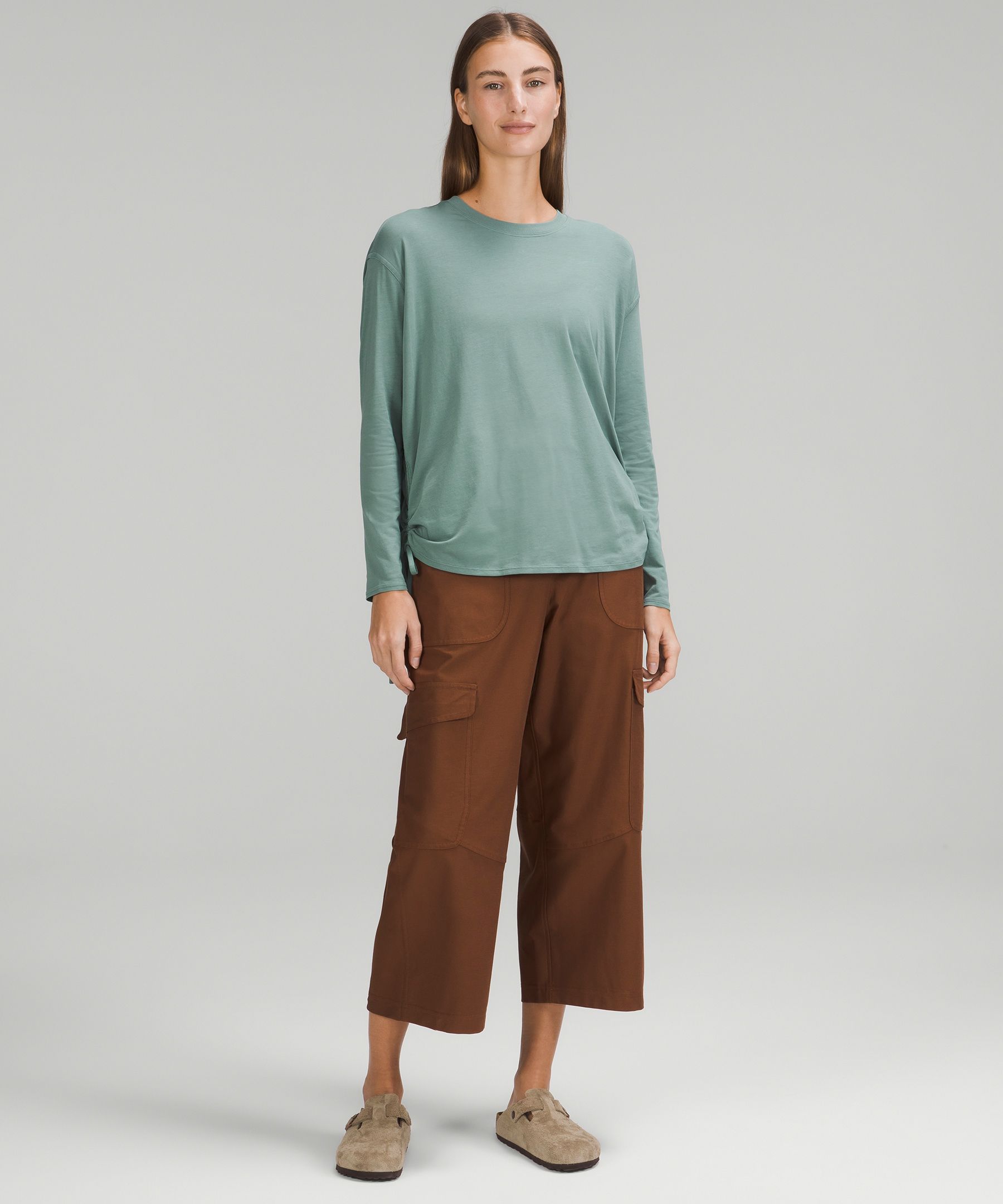 Lululemon La Side Cinch T-shirt In Green Twill