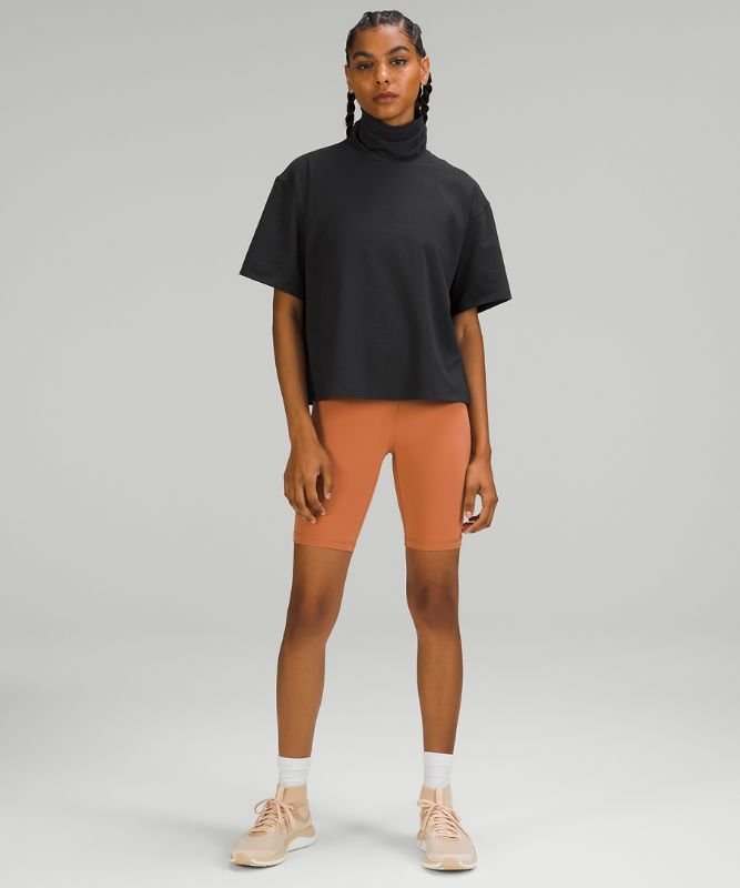 Relaxed-Fit Cotton-Blend Turtleneck T-Shirt