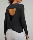 Modal-Blend Open-Back Long Sleeve Shirt
