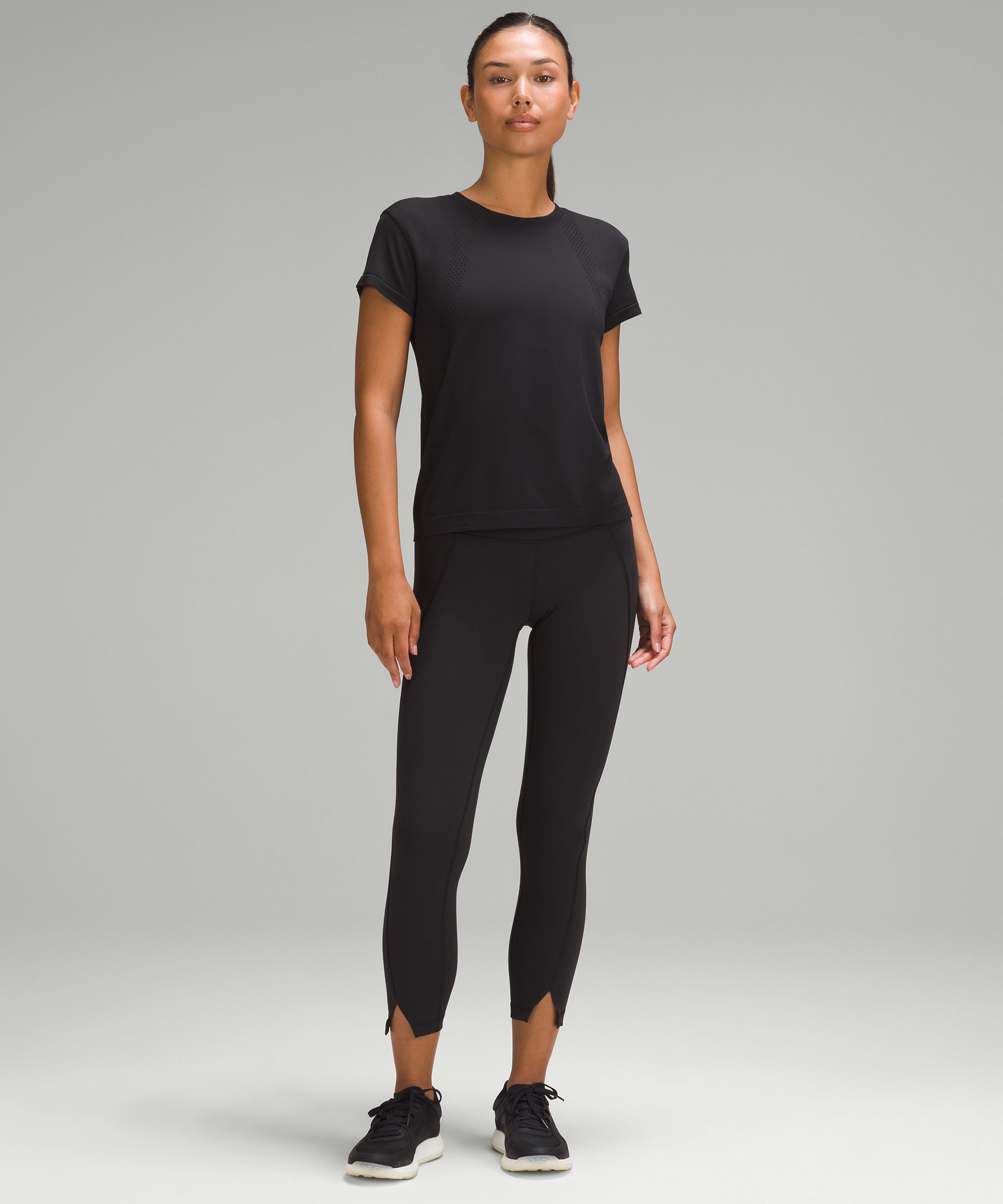 lululemon athletica, Tops, Brand New With Hang Tag Train To Be Short  Sleevetshirt Mesh Black Size 8